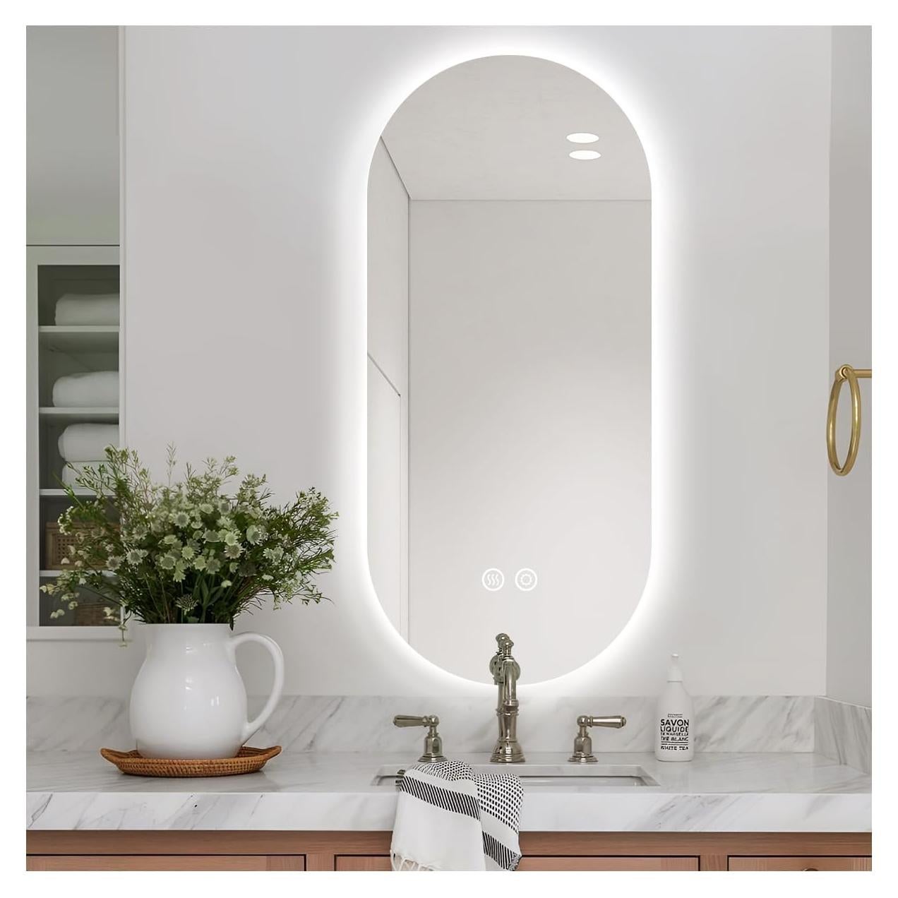 Espejo de Baño Ovalado Nolsia 81x51cm LED Retroiluminado