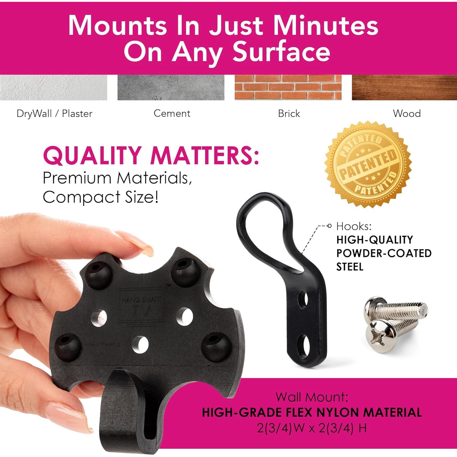 Soporte de Pared HangSmart TV® para Pantallas de 19-100"