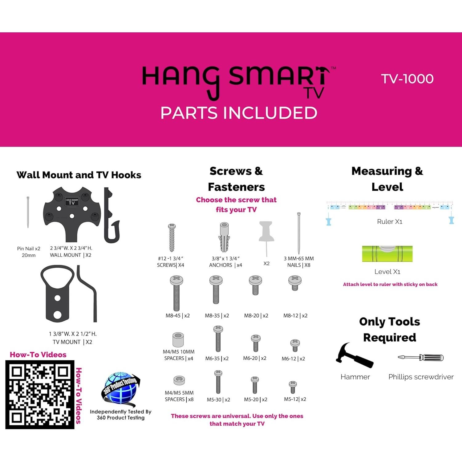 Soporte de Pared HangSmart TV® para Pantallas de 19-100"