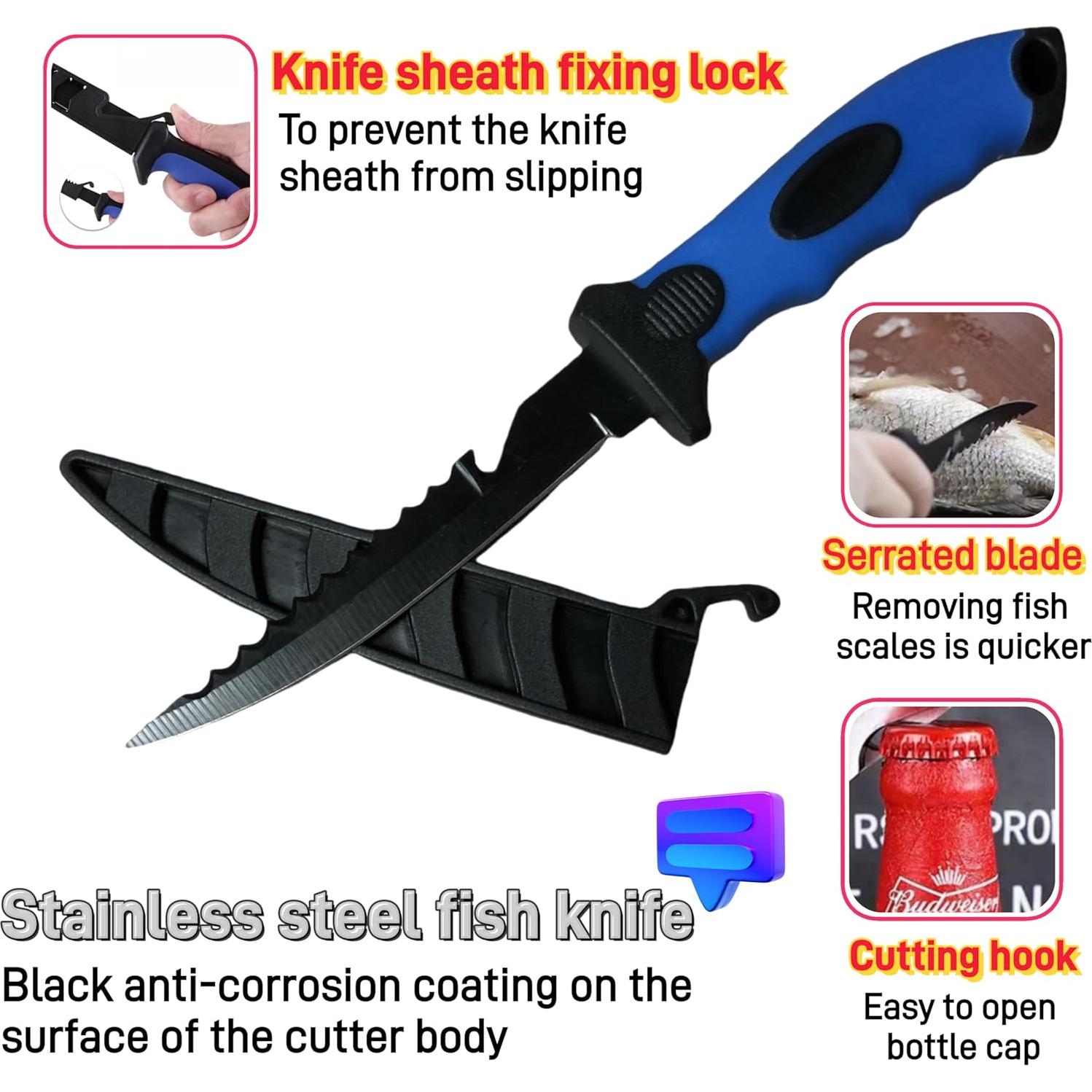 Juego de cuchillos de filete HOWORR 2 piezas 5 y 7" azul