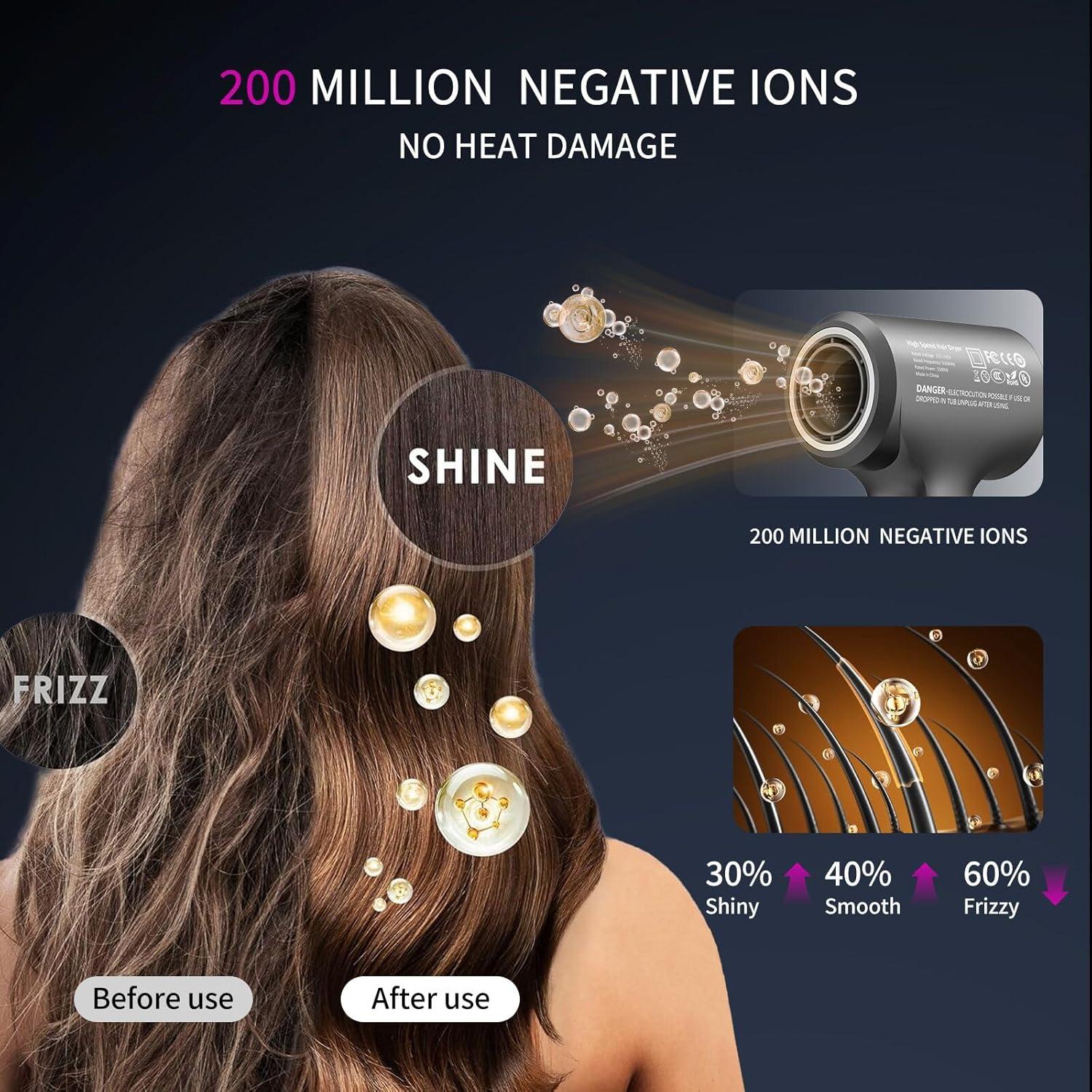 Secador de cabello iónico negativo Shenzhen 110,000 RPM ligero