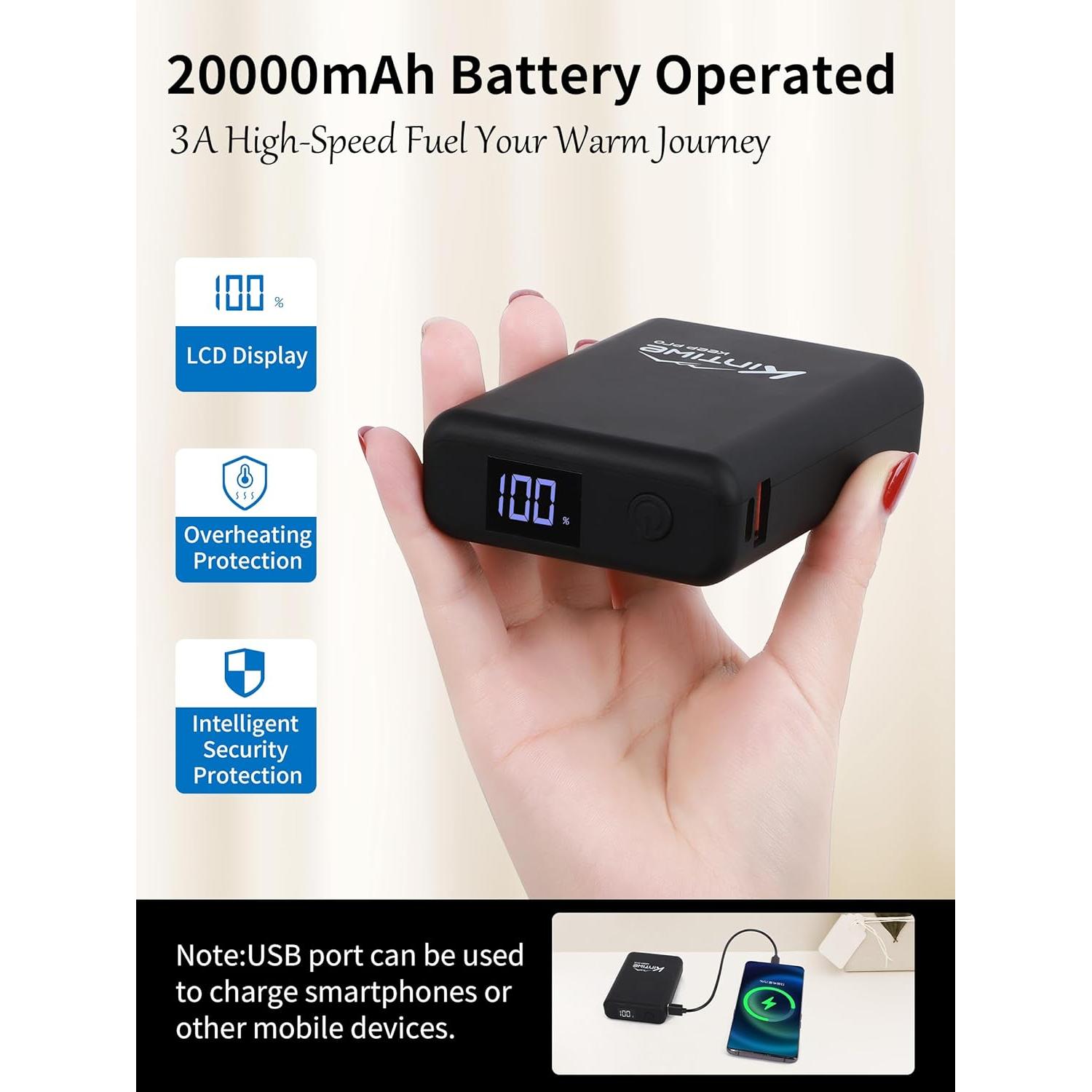 Manta Térmica Eléctrica Kintiwe Pro Gris 40x60" 20000mAh