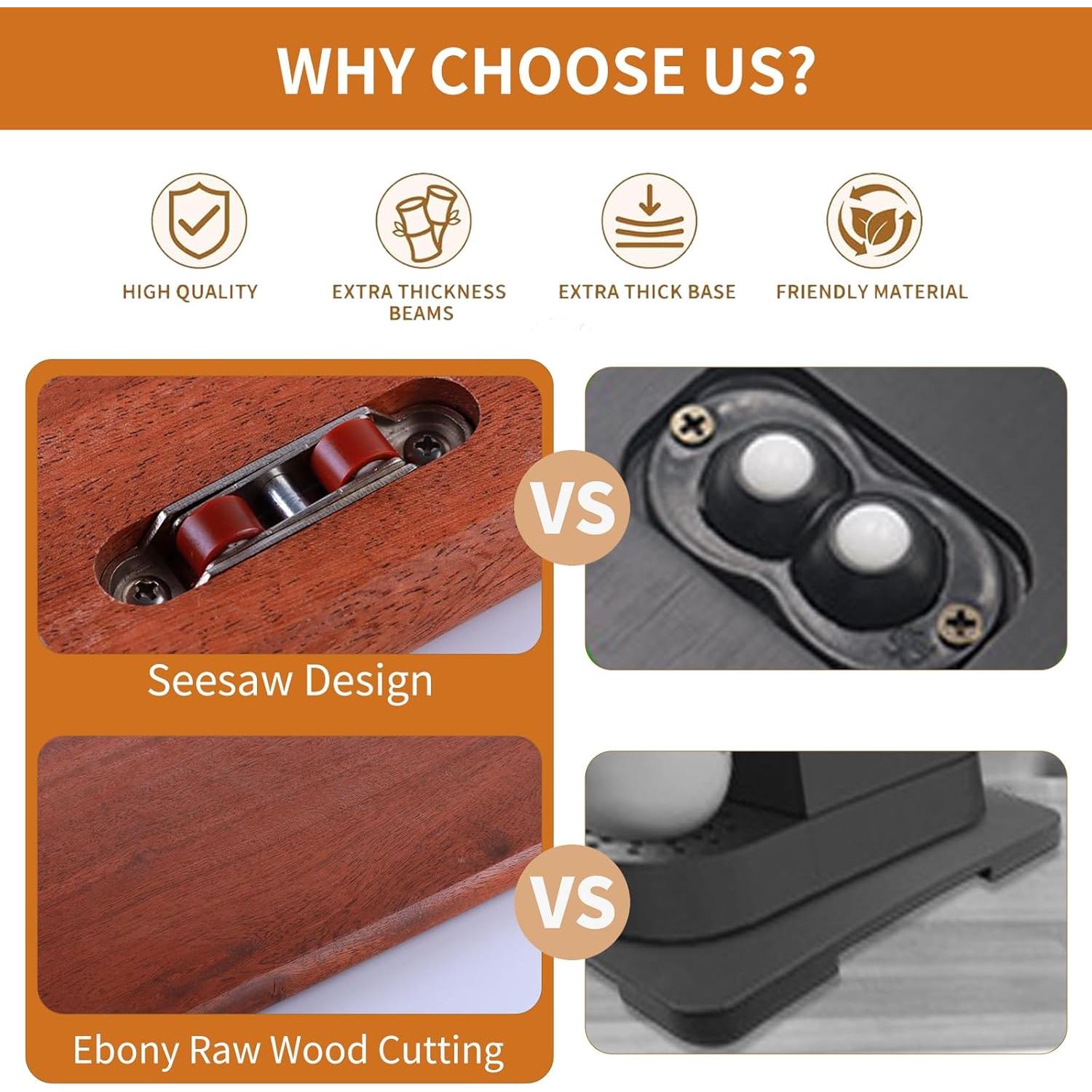 Bandeja Deslizante de Madera de Ébano MOLANZ Horizontal