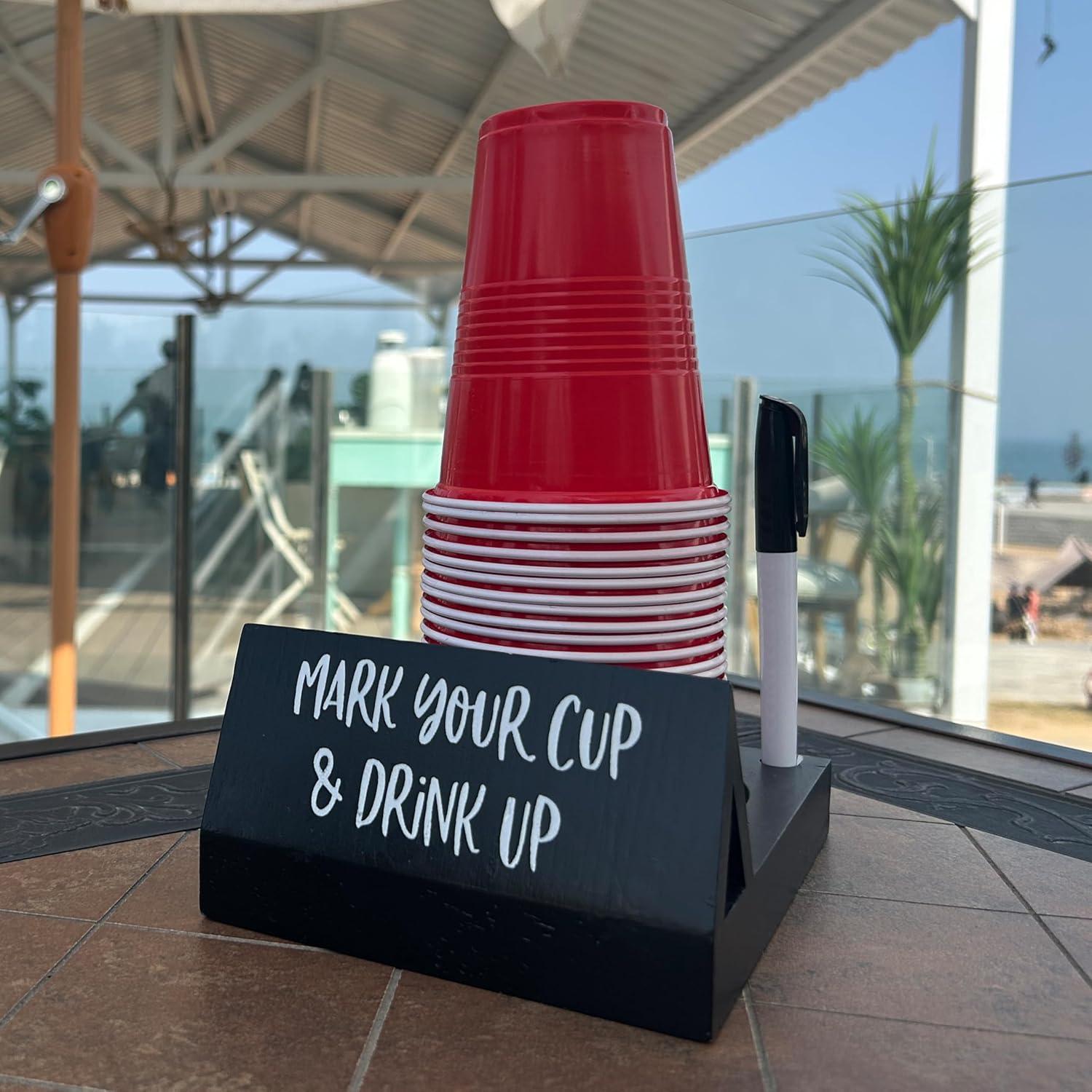 Soporte de Tazas Desechables LETUBUYU de Madera Negra 17.95x13.97cm