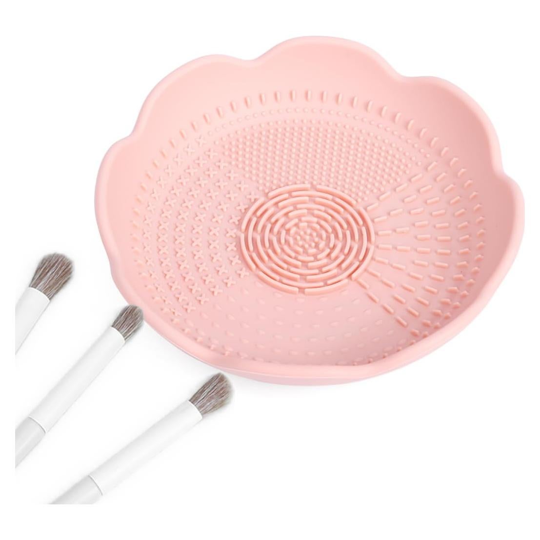 Limpiador de Brochas de Maquillaje JAMESVAN Tazón Silicona Rosa