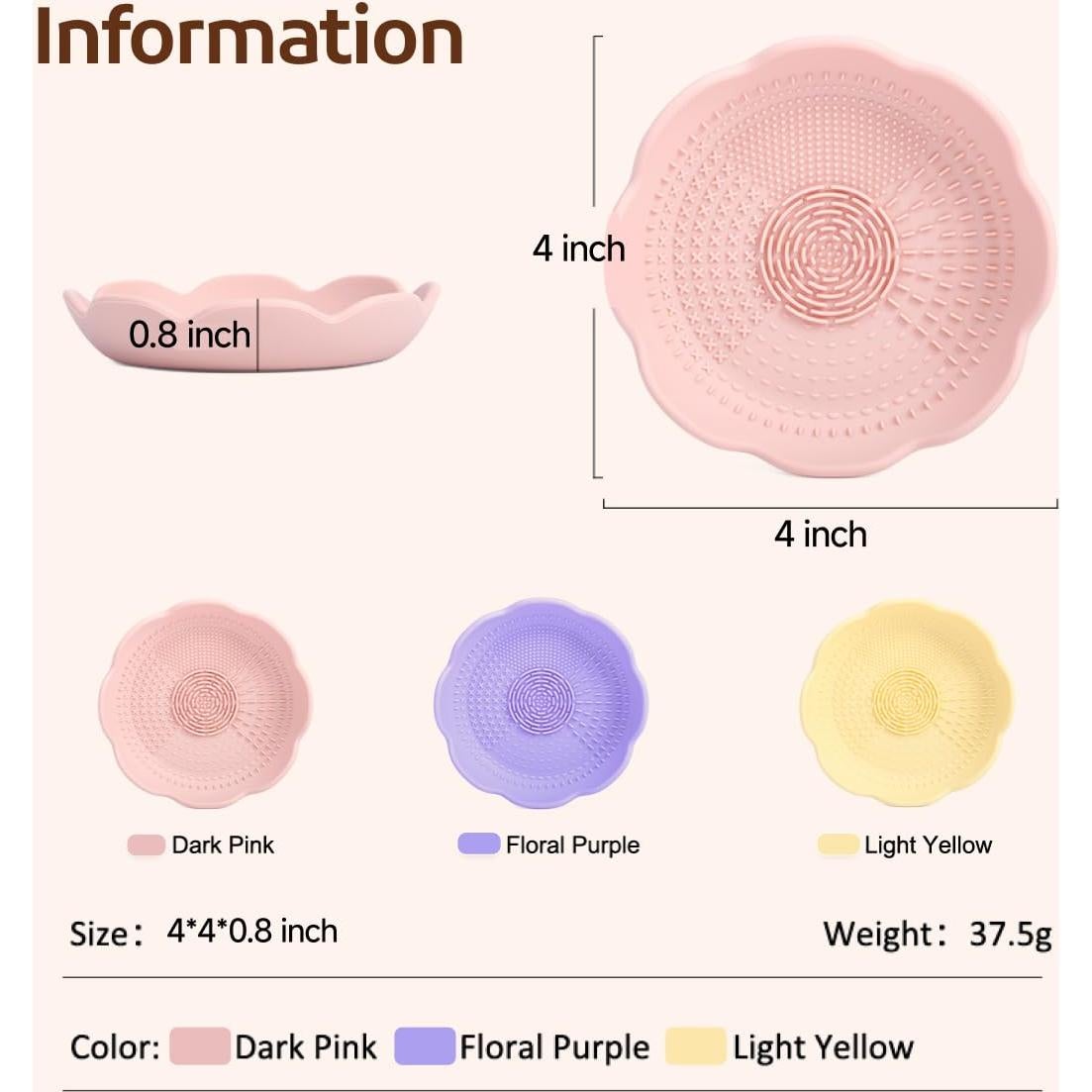 Limpiador de Brochas de Maquillaje JAMESVAN Tazón Silicona Rosa