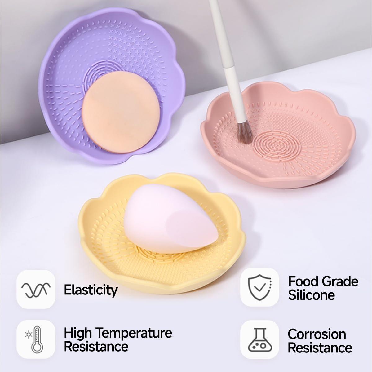 Limpiador de Brochas de Maquillaje JAMESVAN Tazón Silicona Rosa