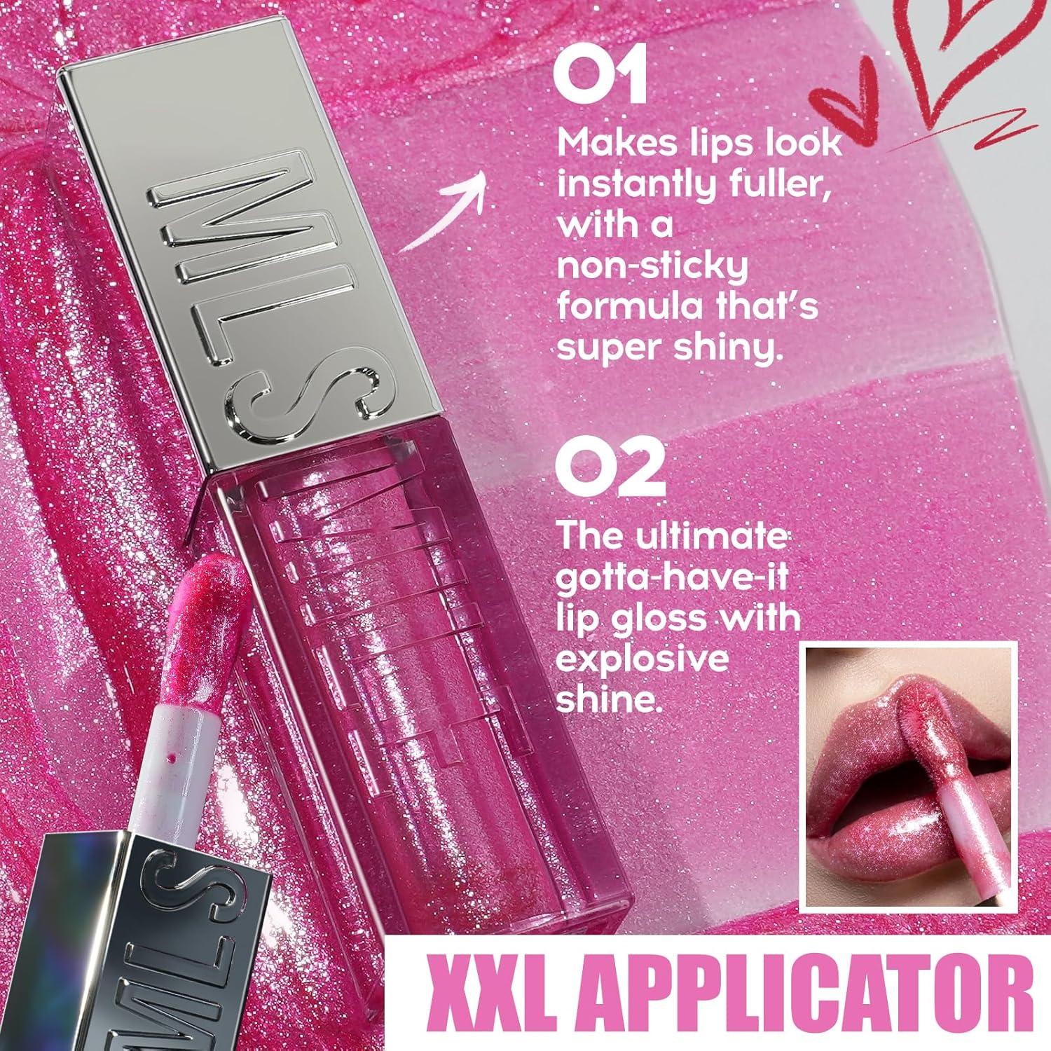 Set de 3 Gloss Labial Glitter MLSMILE 10ml Hidratante