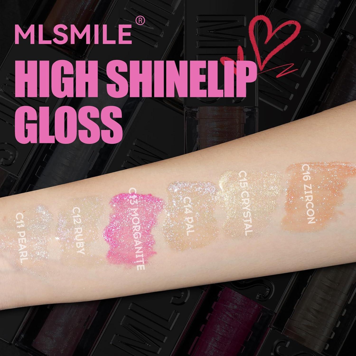 Set de 3 Gloss Labial Glitter MLSMILE 10ml Hidratante