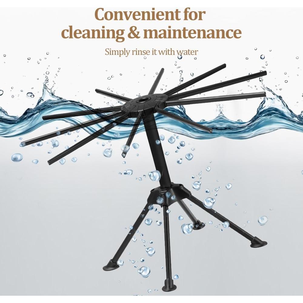 Soporte Plegable para Secar Pasta Ourokhome 10 Brazos Negro