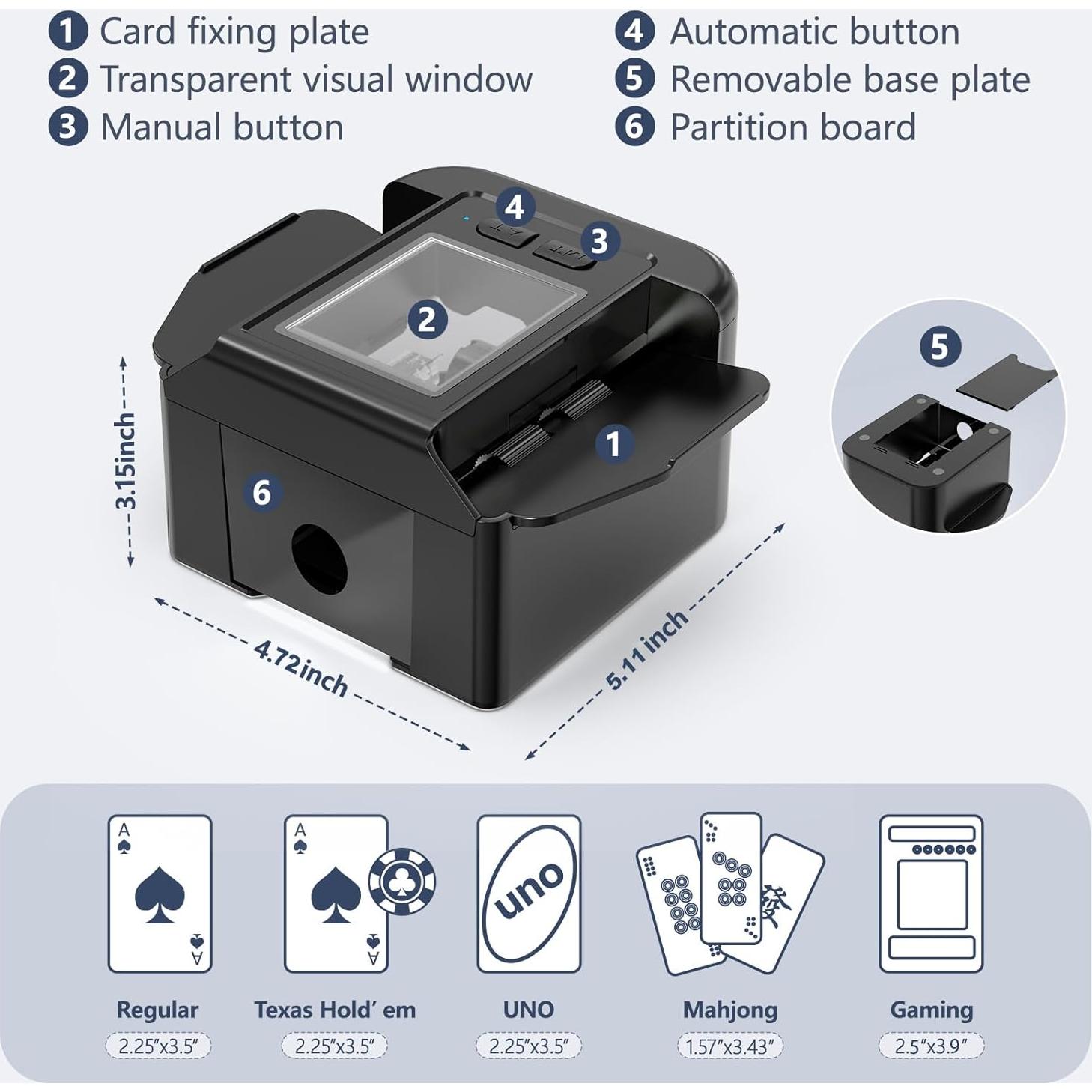 Barajador Automático de Cartas ShinePick - Eléctrico, 2000mAh