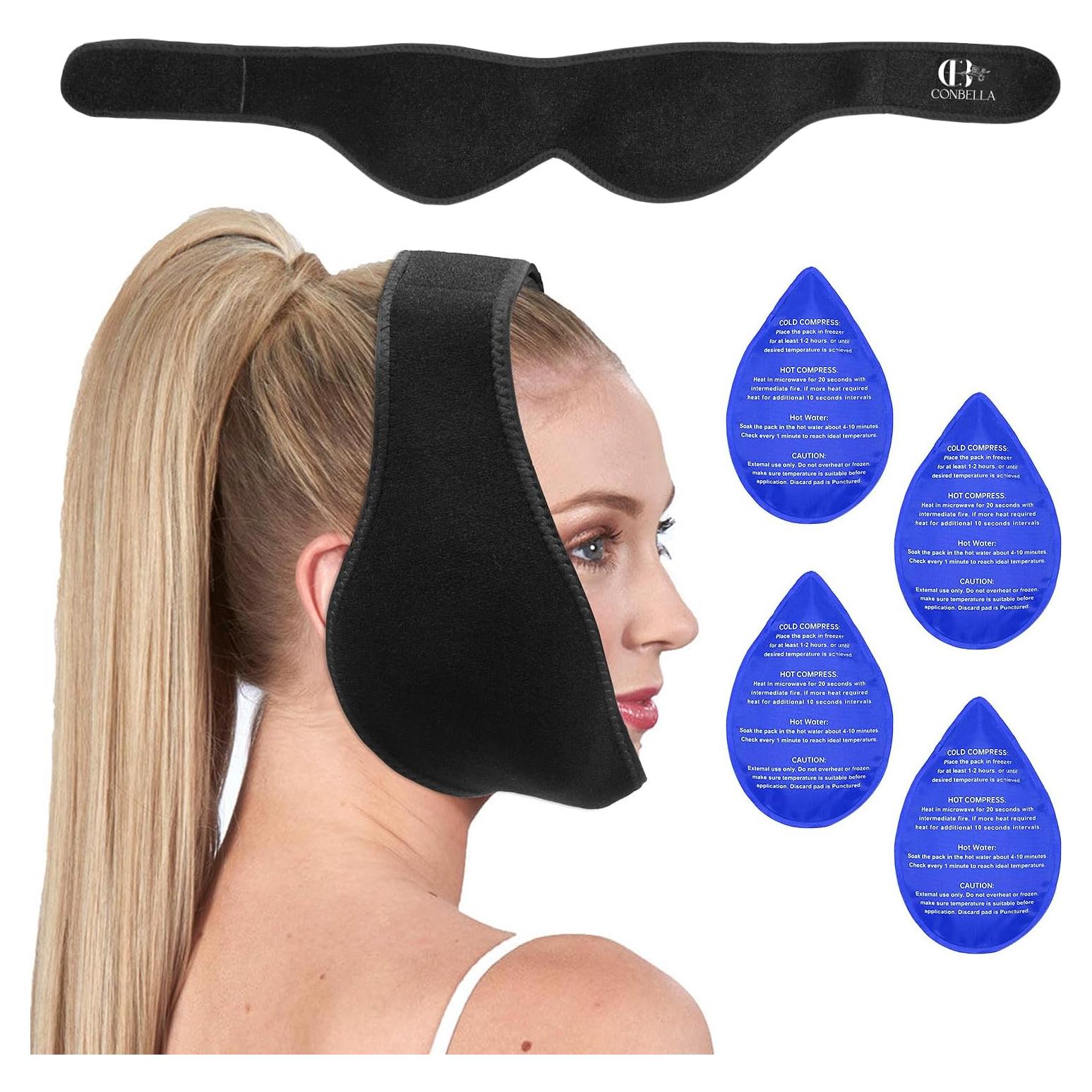 Compresa de Hielo CONBELLA para Alivio de Dolor Facial - Negro