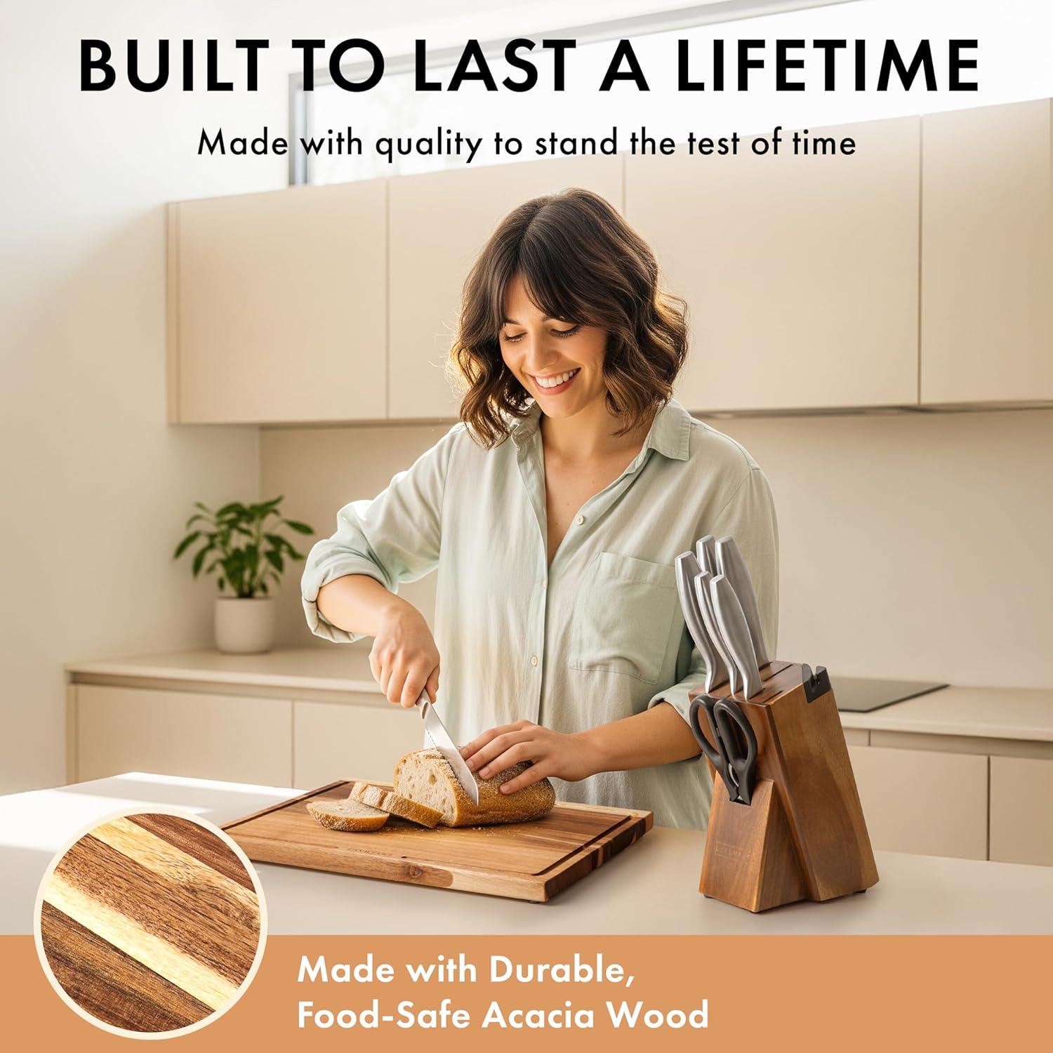 Juego de 3 Tablas de Cortar de Madera de Acacia EDELHAUS