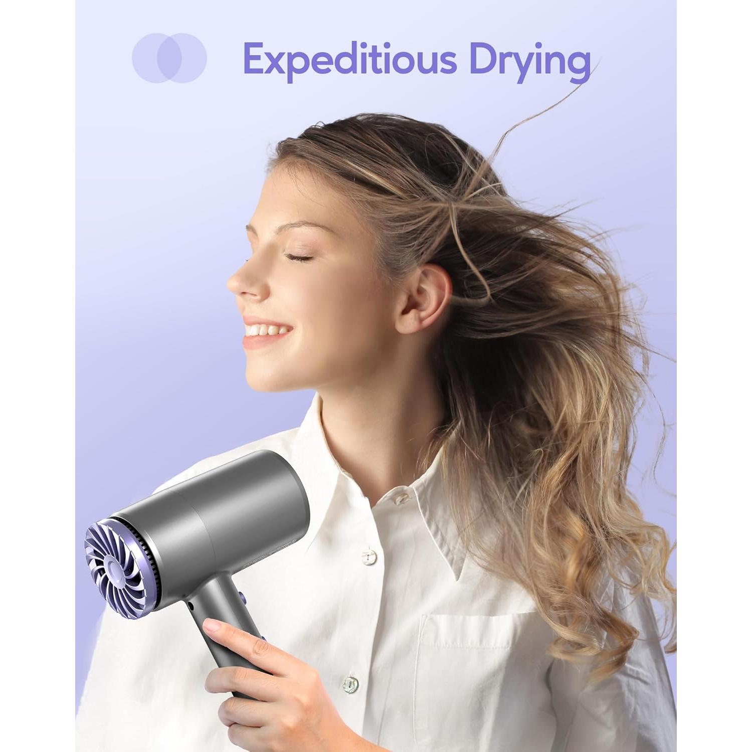 Secador de Pelo Wavytalk 1875W Iónico con Difusor y Boquilla