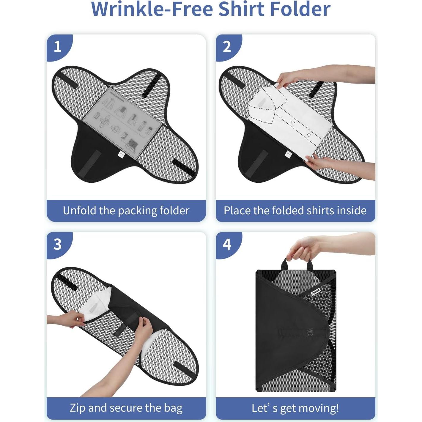 Set de Cubos de Compresión WANDF 7 Piezas para Viajes Negro