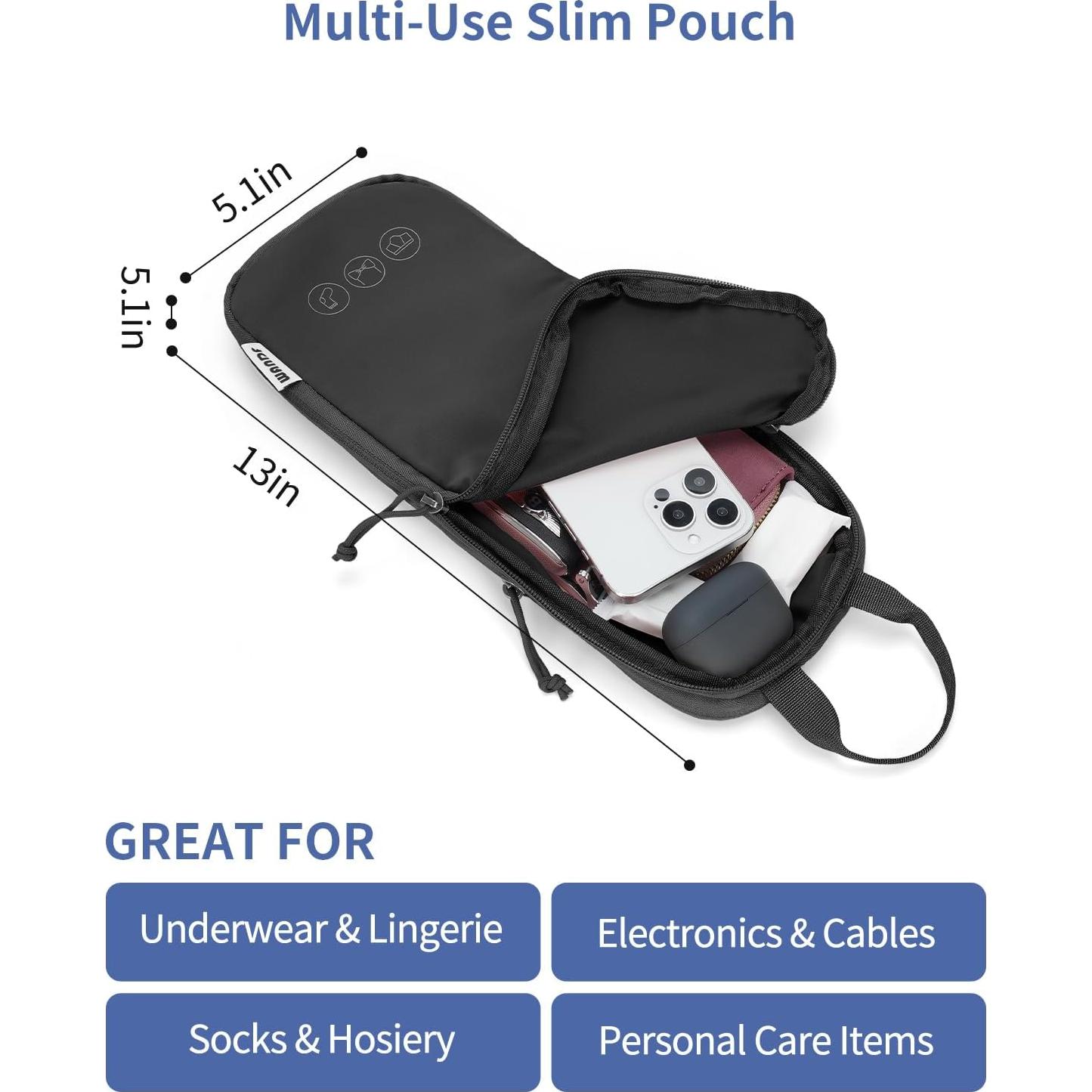 Set de Cubos de Compresión WANDF 7 Piezas para Viajes Negro