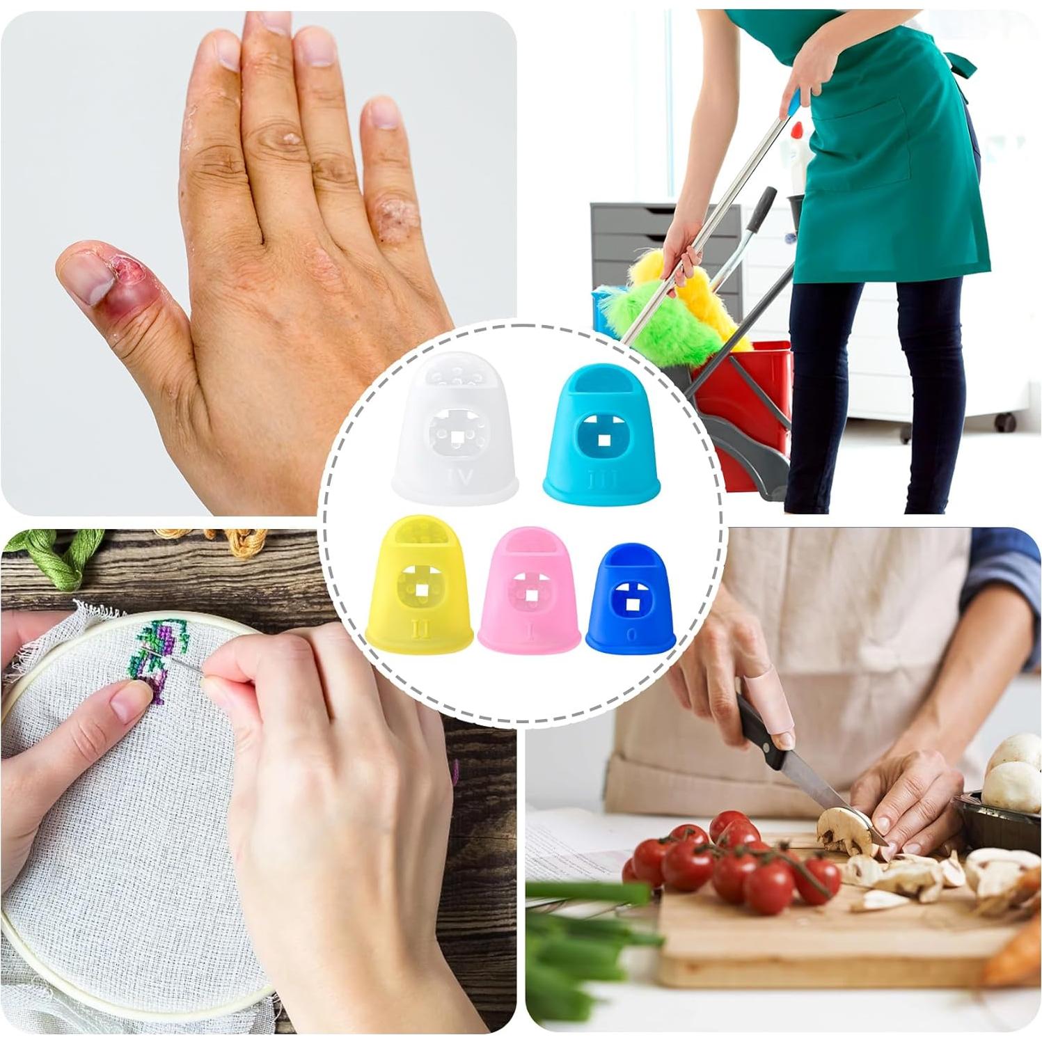 20 Protectores de Punta de Dedo de Goma Pndeyo - 5 Colores