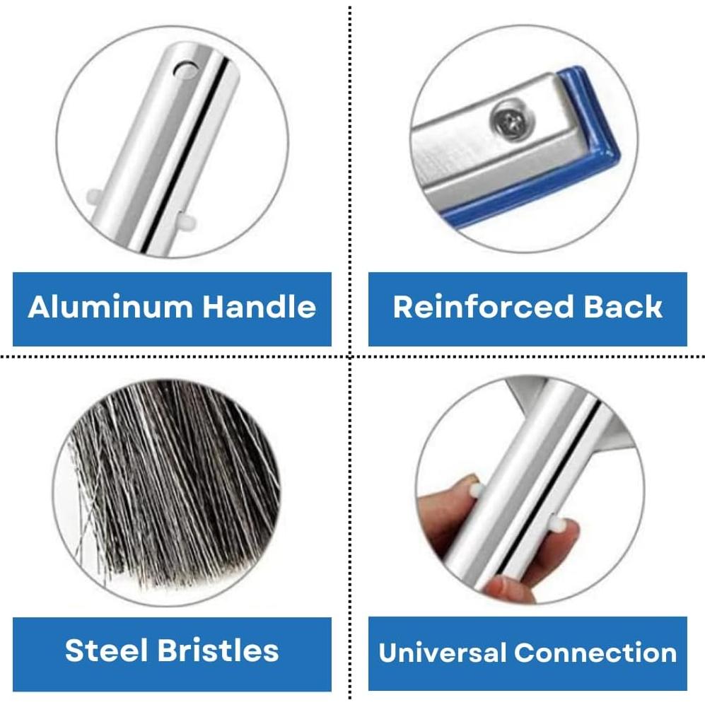 Cepillo de limpieza para piscina Aquatix Pro 45.72 cm acero