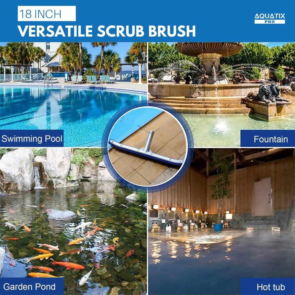 Cepillo de limpieza para piscina Aquatix Pro 45.72 cm acero