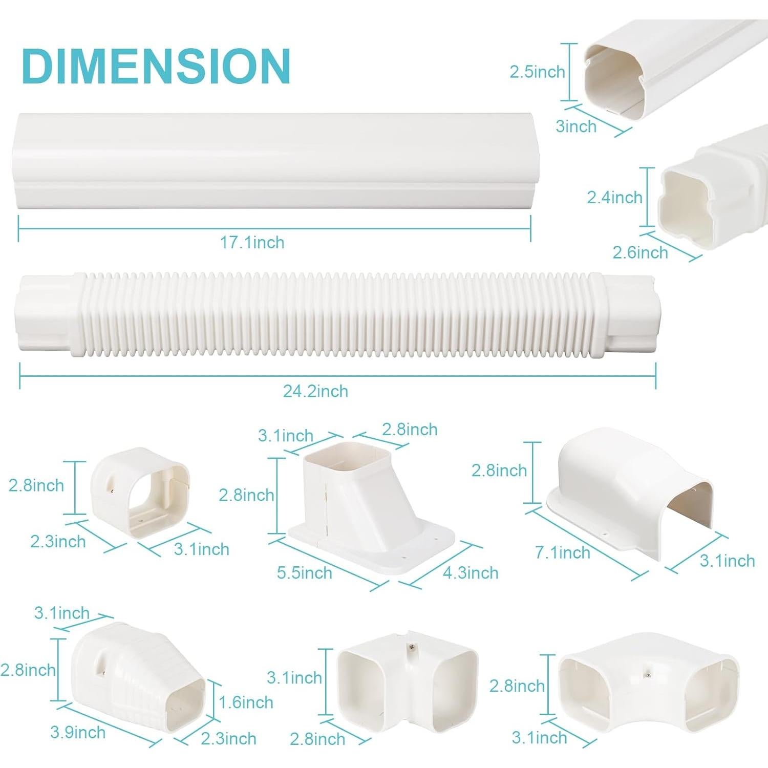 Cubierta de Línea Mini Split KLOLKUTTA 3" x 4.1 m PVC