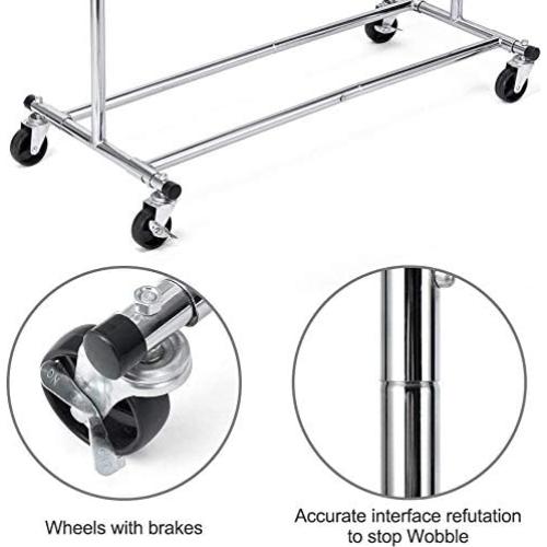 Soporte de Ropa Plegable DRM, Capacidad 113 kg, Cromo