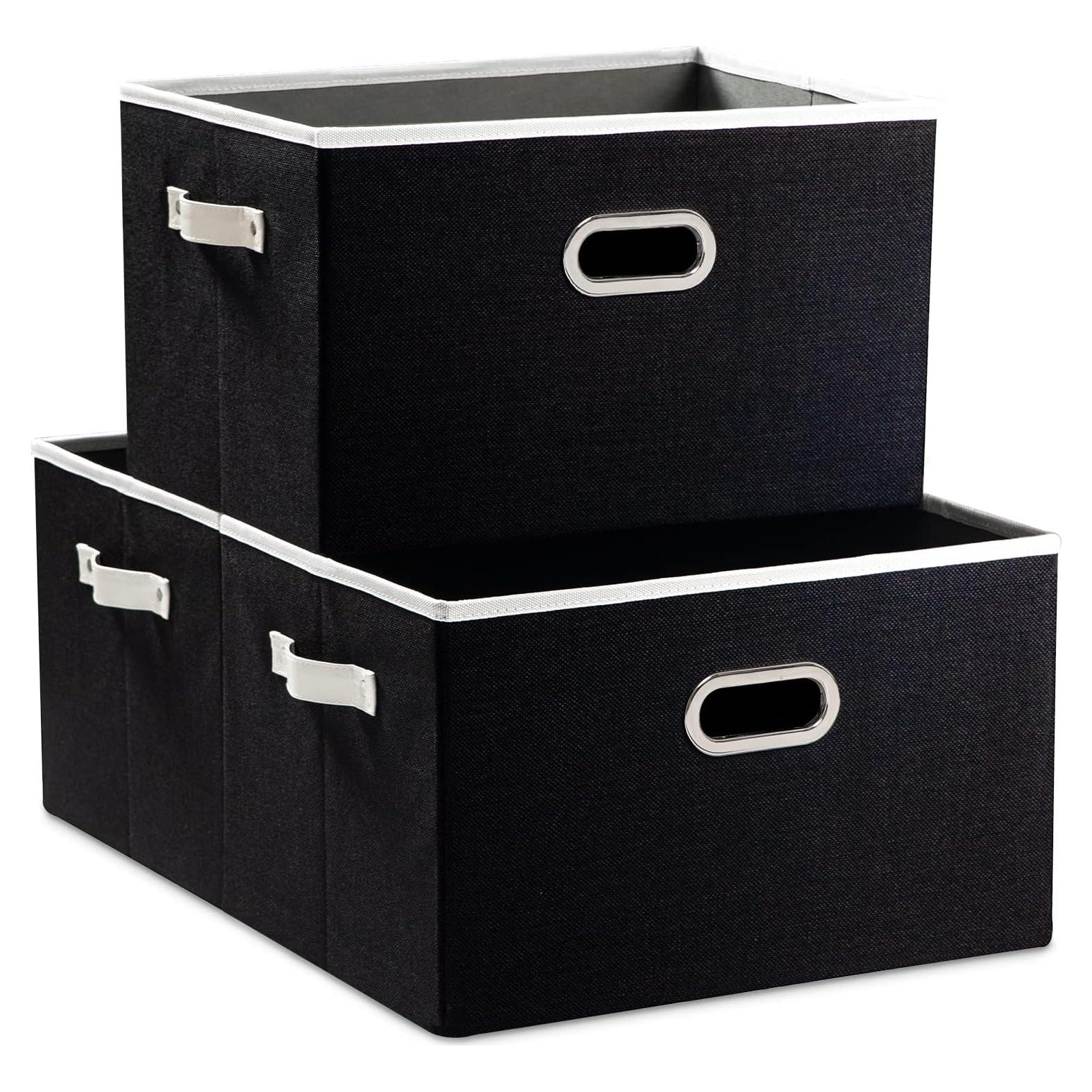 Cajas de Almacenamiento Plegables Prandom 3-Pack Negro 44x31x26.5 cm