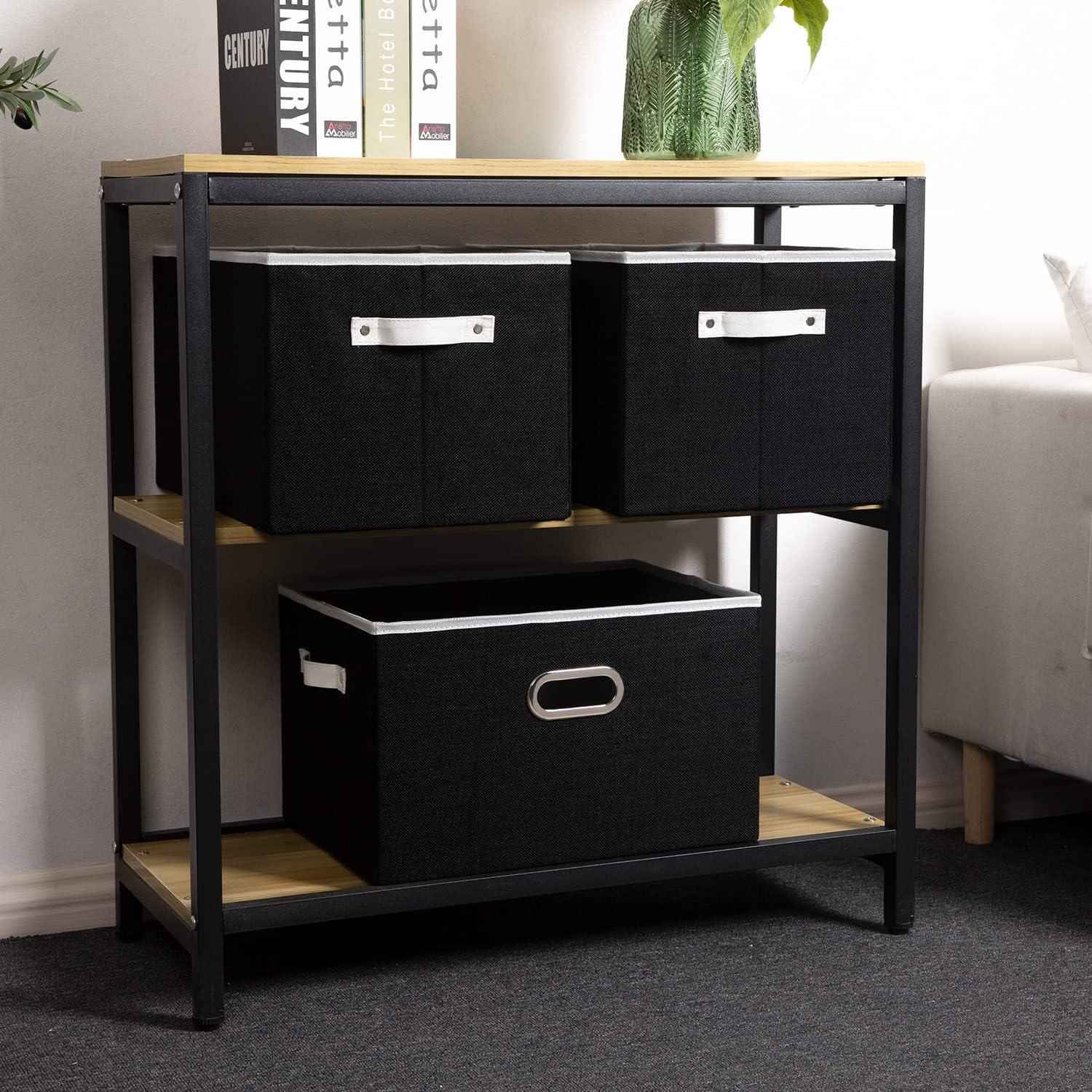 Cajas de Almacenamiento Plegables Prandom 3-Pack Negro 44x31x26.5 cm