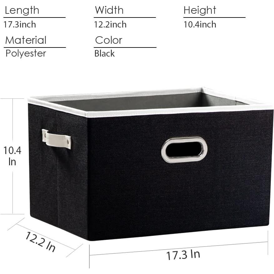 Cajas de Almacenamiento Plegables Prandom 3-Pack Negro 44x31x26.5 cm