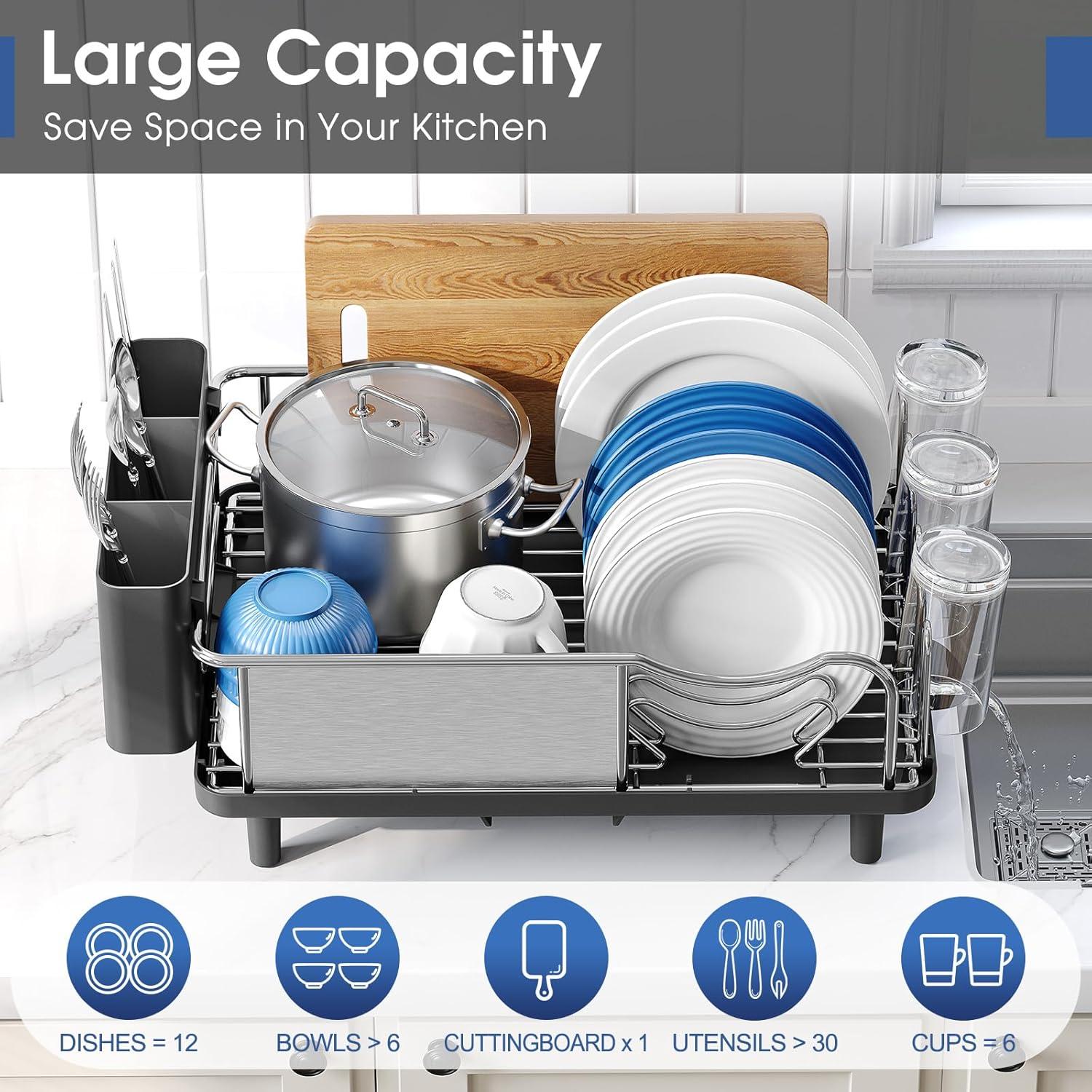 Escurridor de Platos Urackify Acero Inoxidable 304 43.8x32.9cm