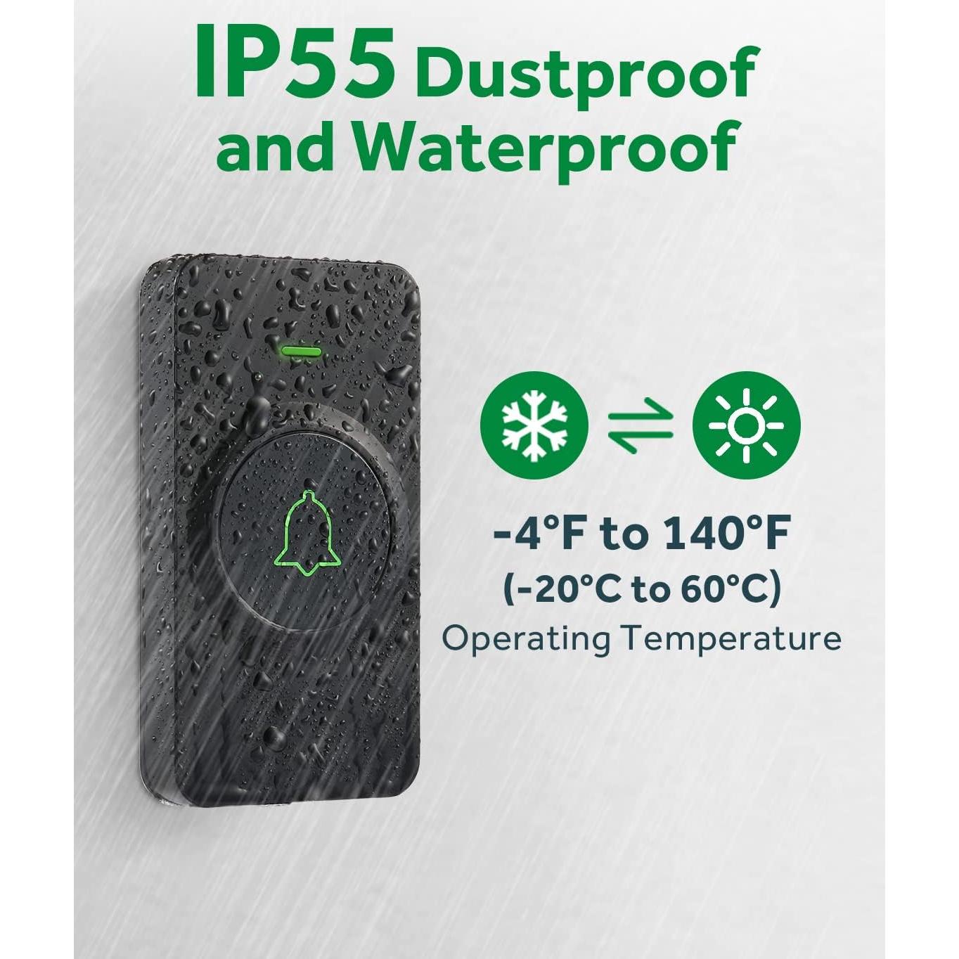 Timbre Inalámbrico AVANTEK CB-11 Impermeable 1000 Pies 52 Melodías