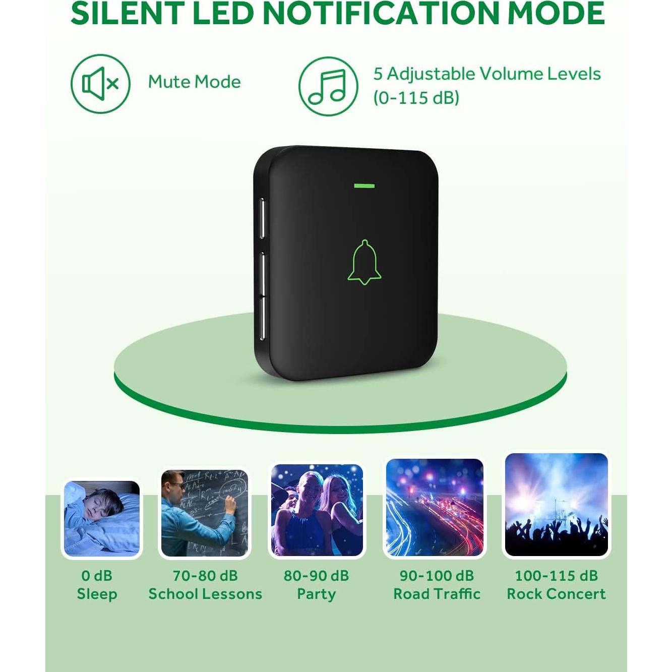 Timbre Inalámbrico AVANTEK CB-11 Impermeable 1000 Pies 52 Melodías