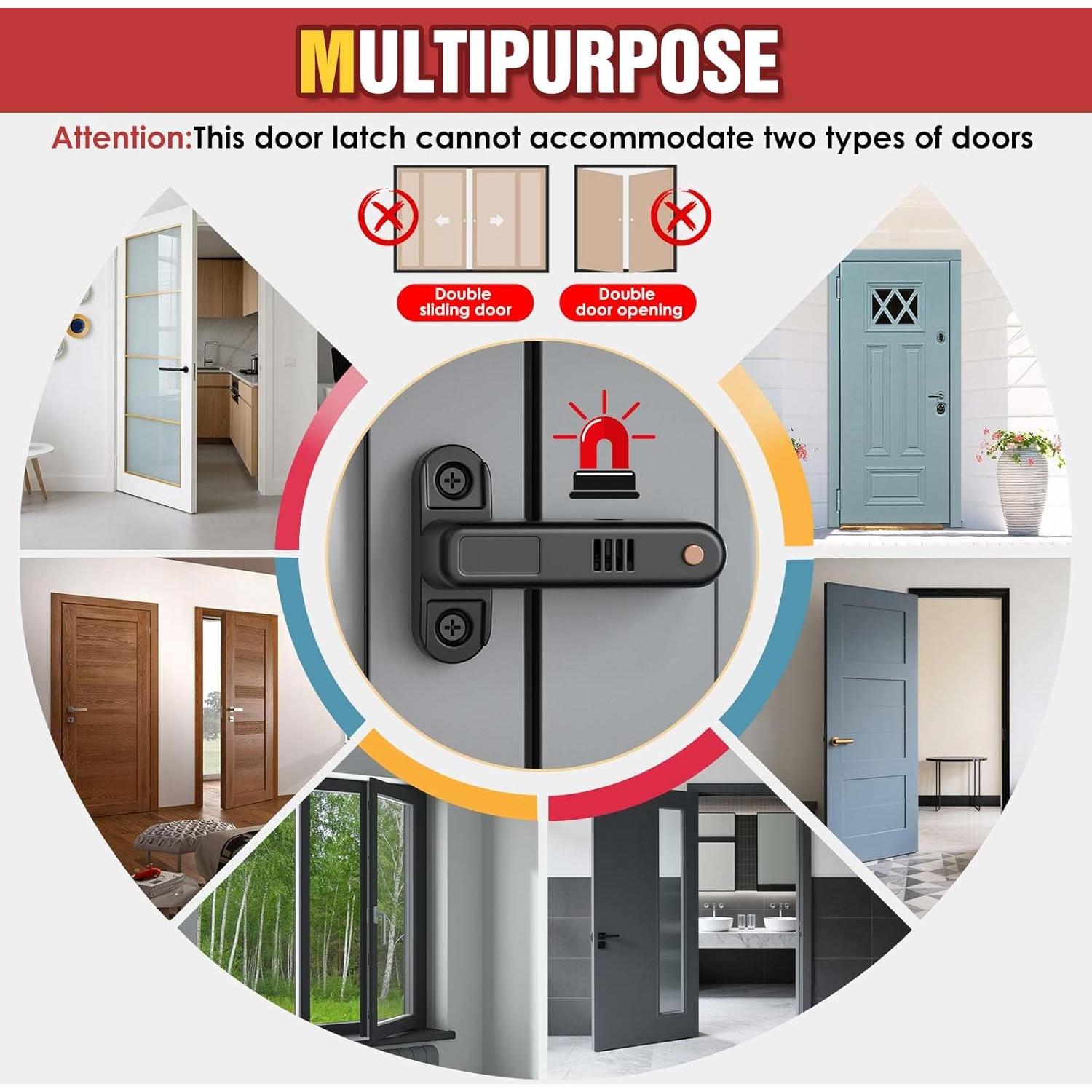 Cerradura de Seguridad Lipshome con Alarma - Modelo MJBJGS - Negra