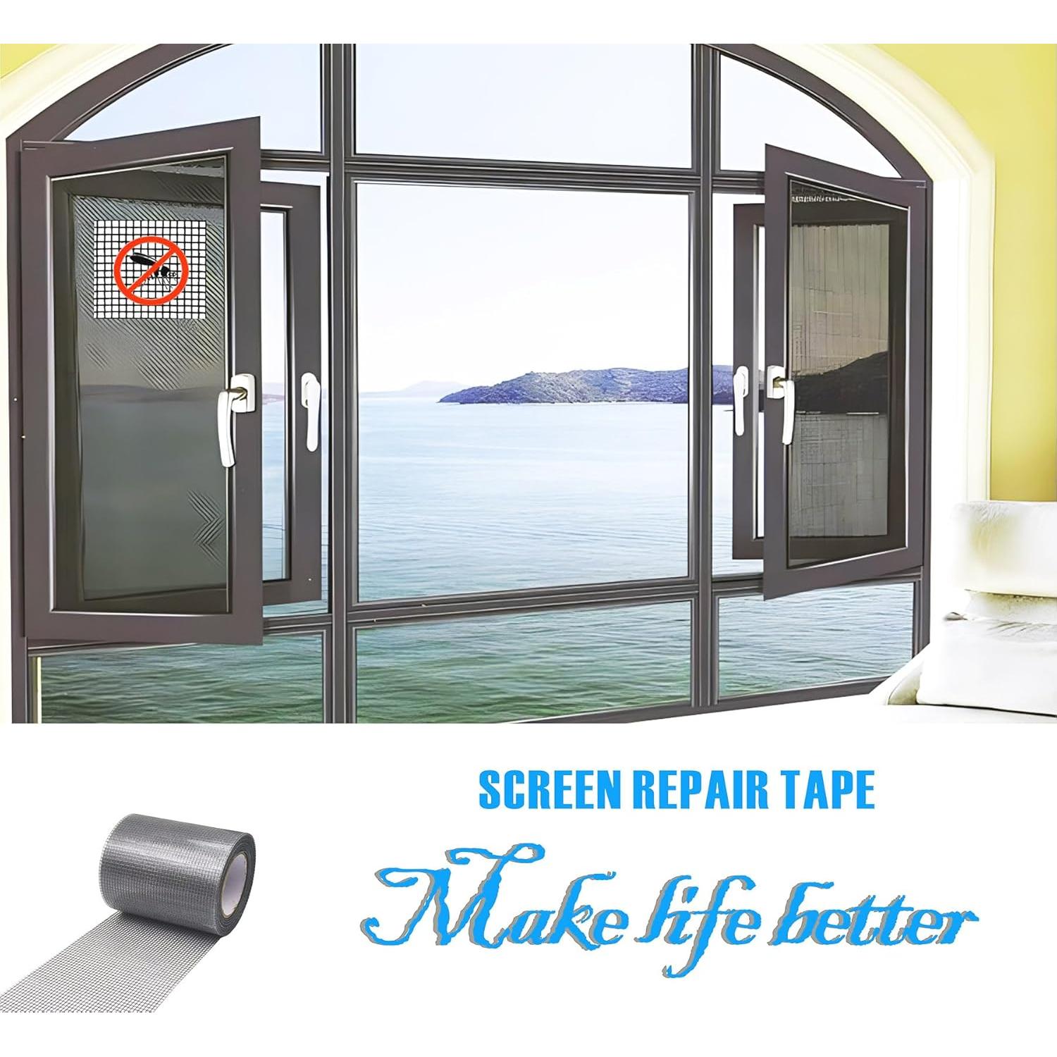 Cinta de Reparación de Pantallas de Ventana Yongde 7.62cm x 5.03m Negra