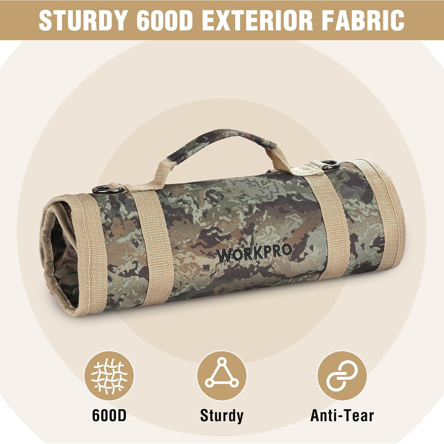 Bolsa de Herramientas WORKPRO Camuflaje 6 Bolsillos 55,88 cm