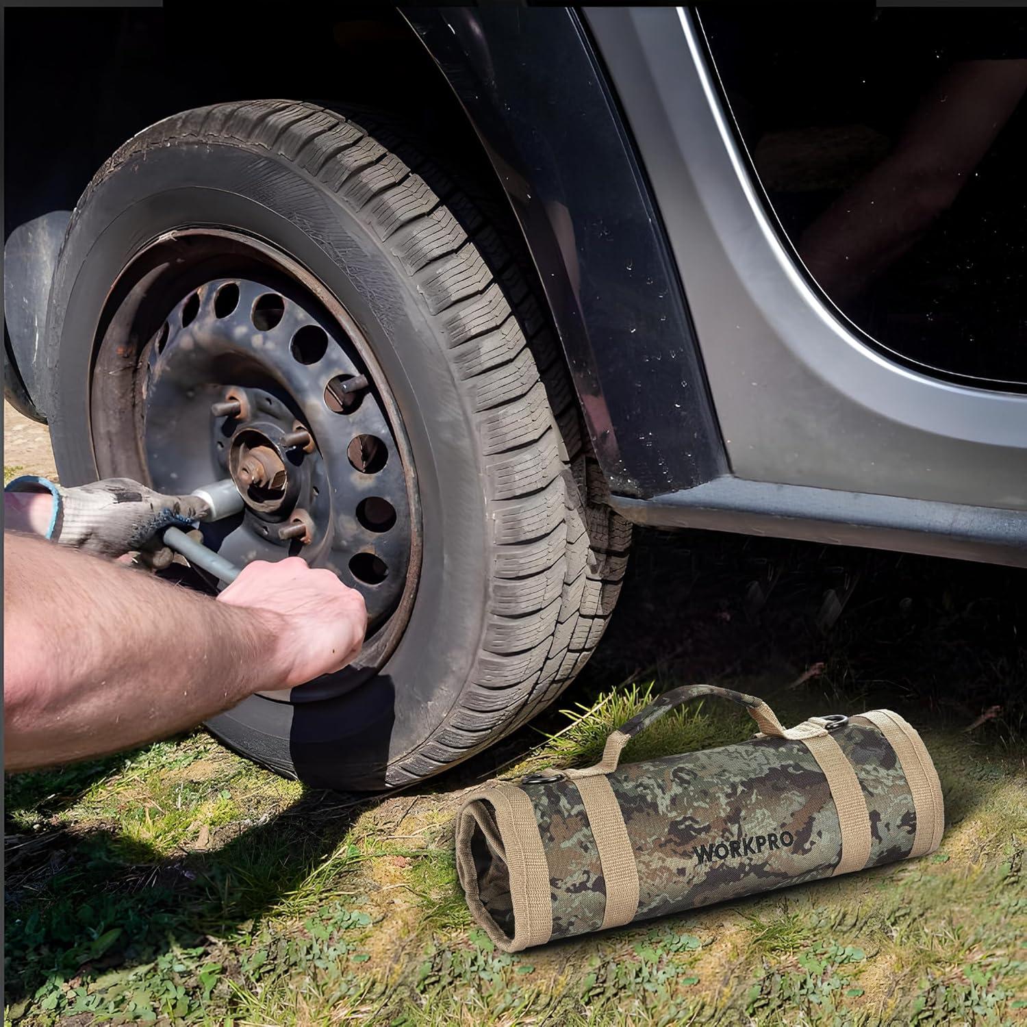 Bolsa de Herramientas WORKPRO Camuflaje 6 Bolsillos 55,88 cm