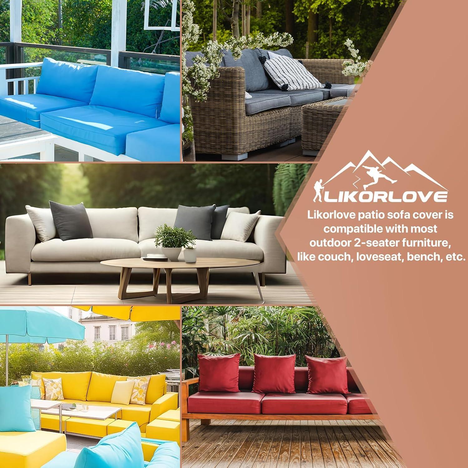 Cubierta de Sofá de Exterior Impermeable Likorlove 223.5x83.8 cm