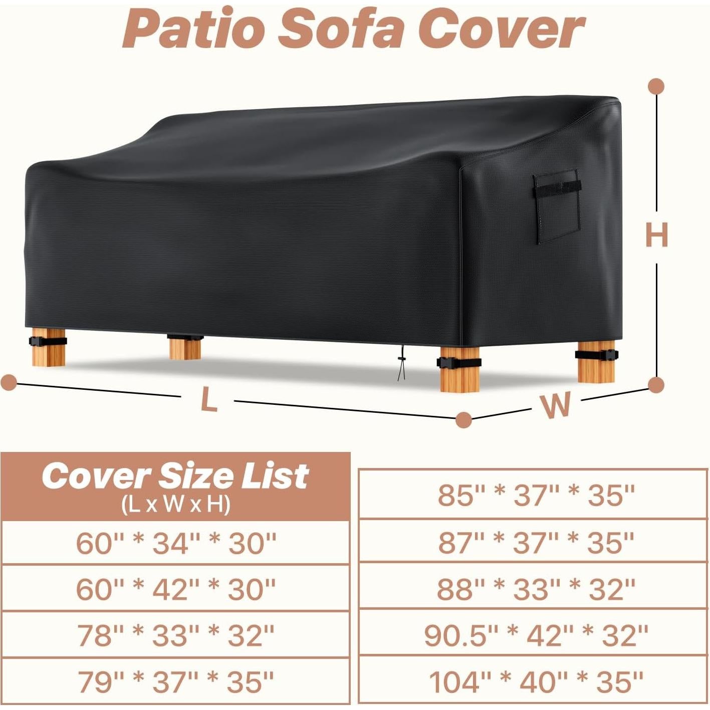 Cubierta de Sofá de Exterior Impermeable Likorlove 264x102x89 cm