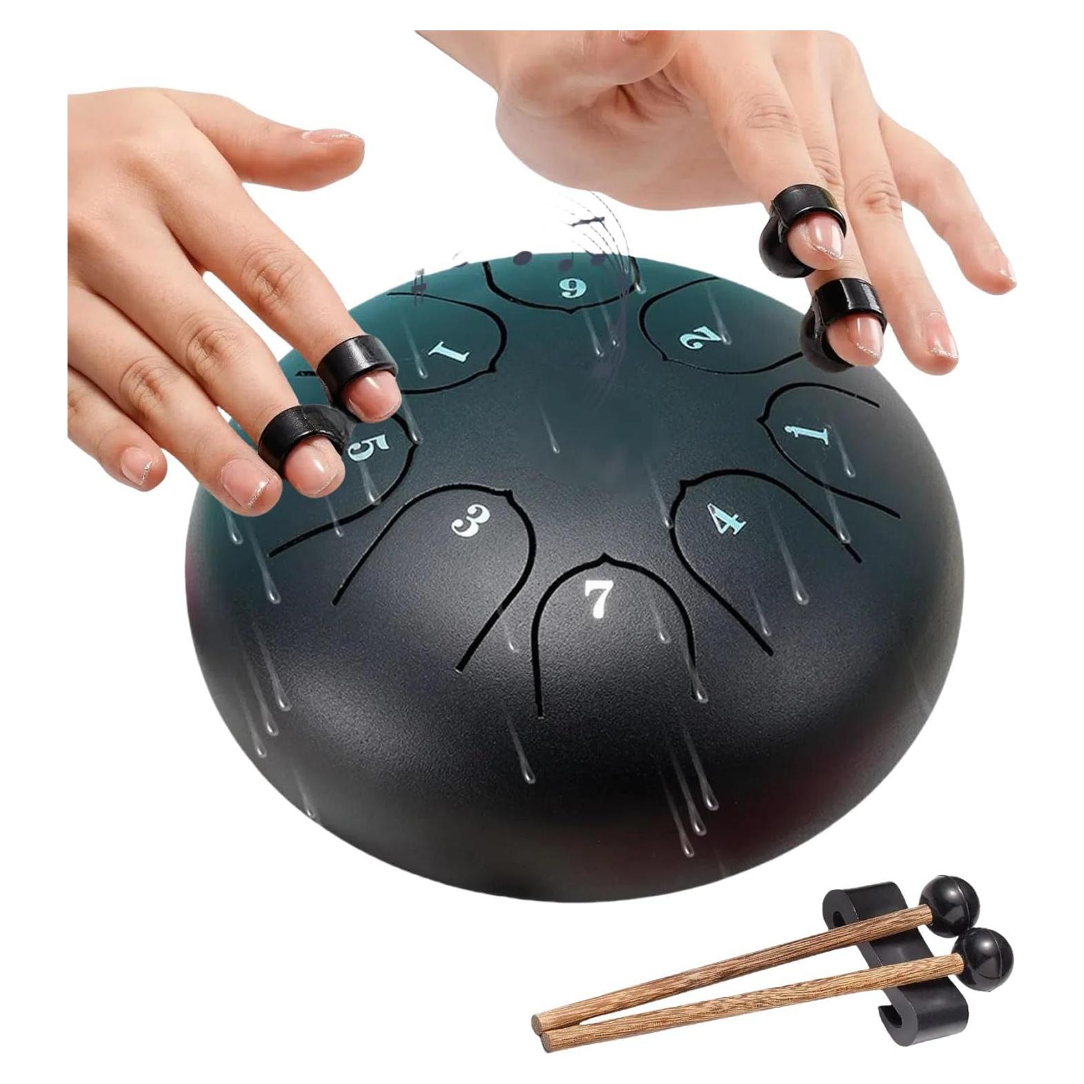 Tambor de Lluvia ILWHE 15.24 cm Negro, 8 Notas, Acero Duradero