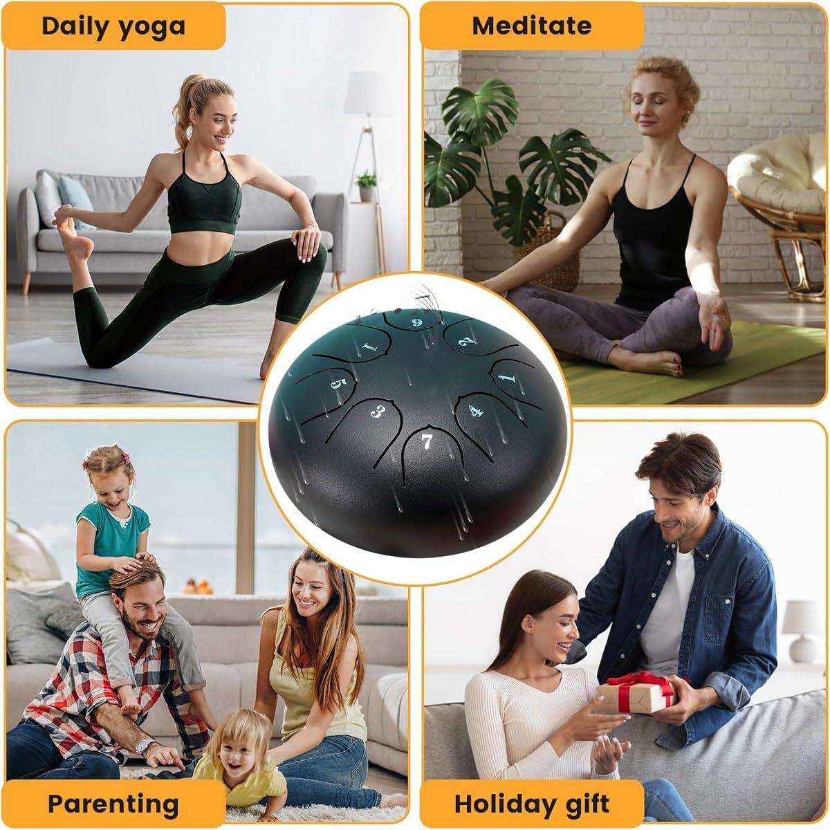 Tambor de Lluvia ILWHE 15.24 cm Negro, 8 Notas, Acero Duradero