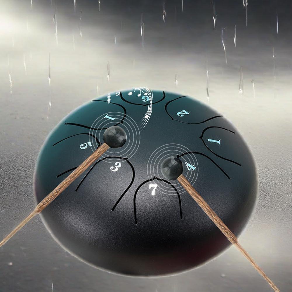 Tambor de Lluvia ILWHE 15.24 cm Negro, 8 Notas, Acero Duradero