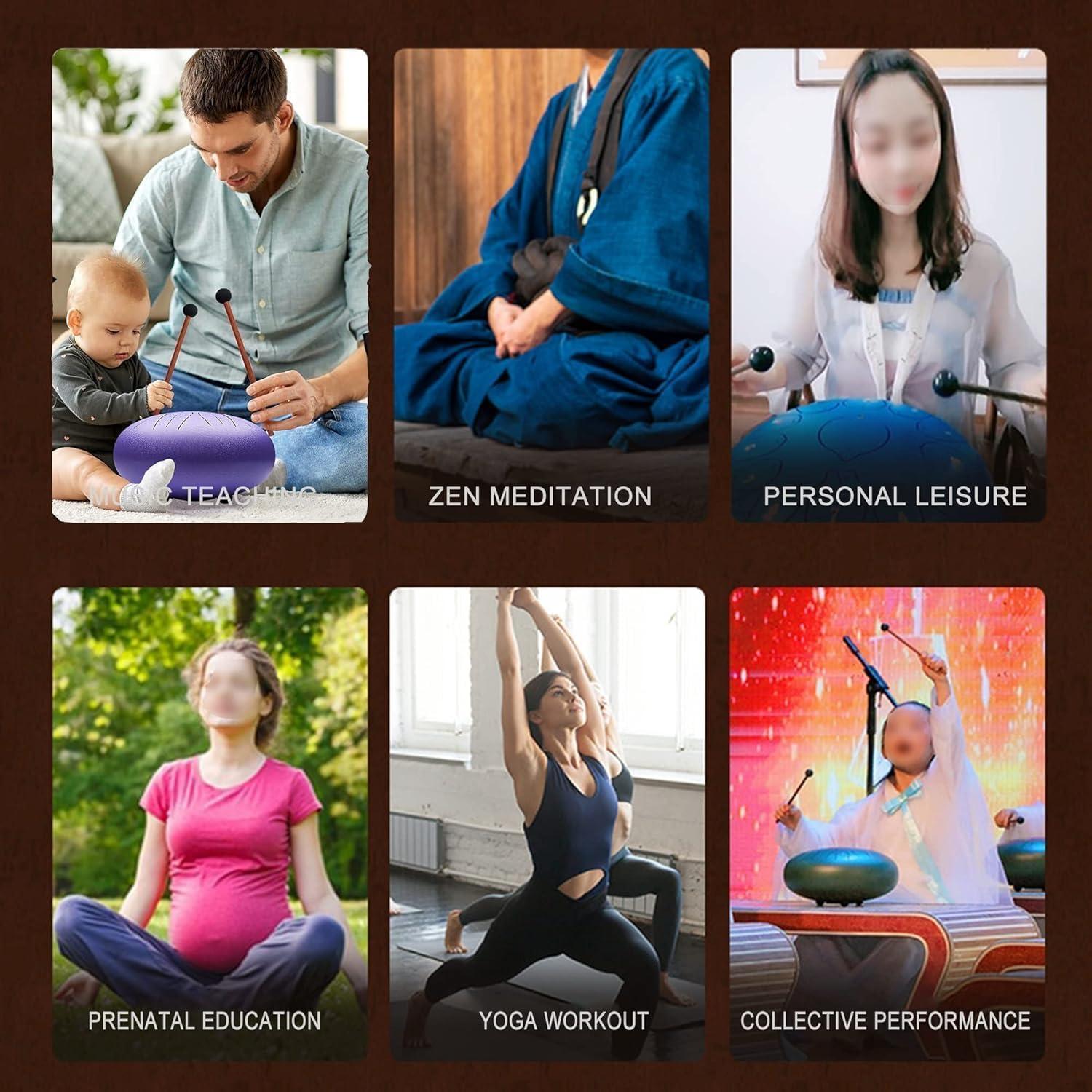 Tambor de Lluvia ILWHE 15.24 cm Negro, 8 Notas, Acero Duradero