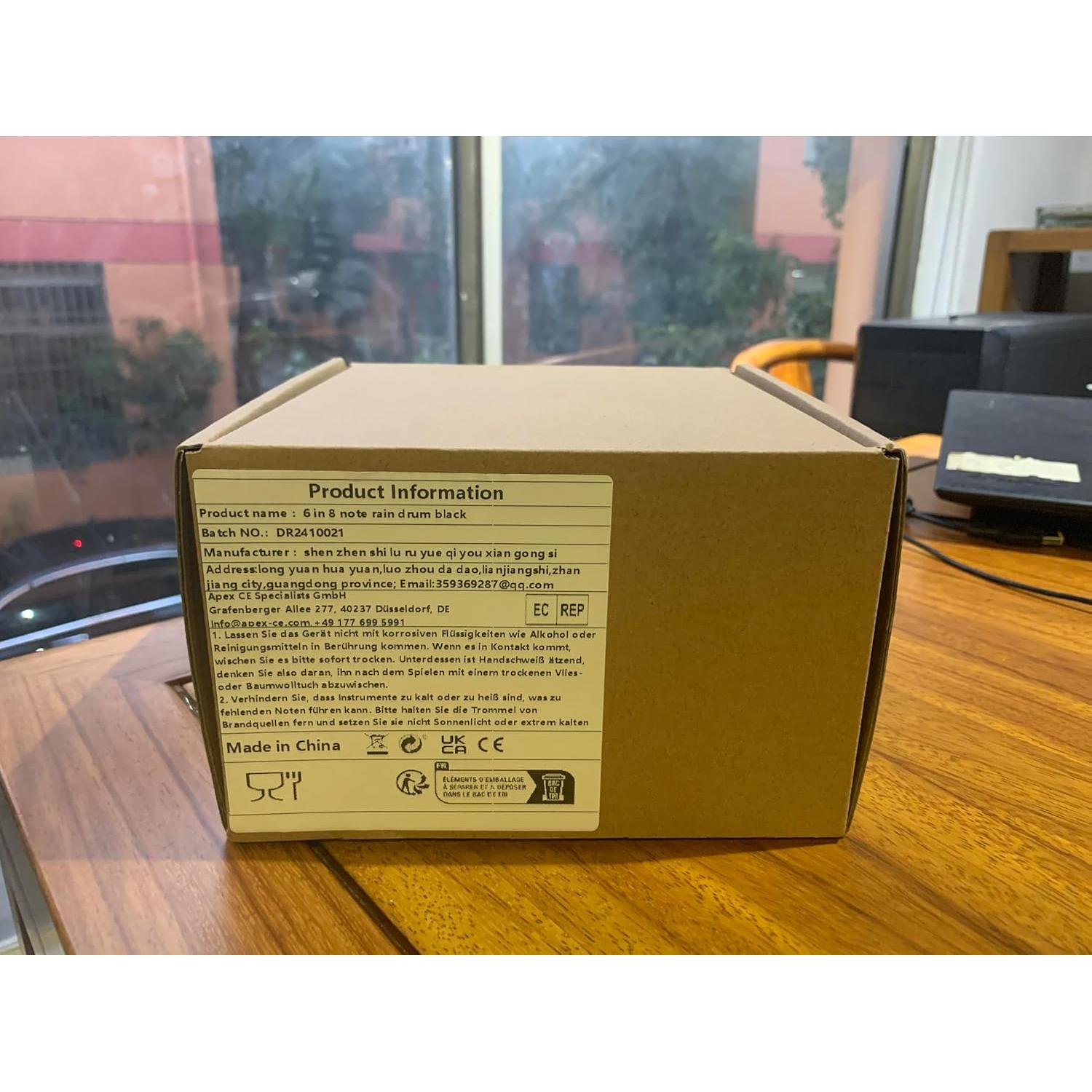 Tambor de Lluvia ILWHE 15.24 cm Negro, 8 Notas, Acero Duradero