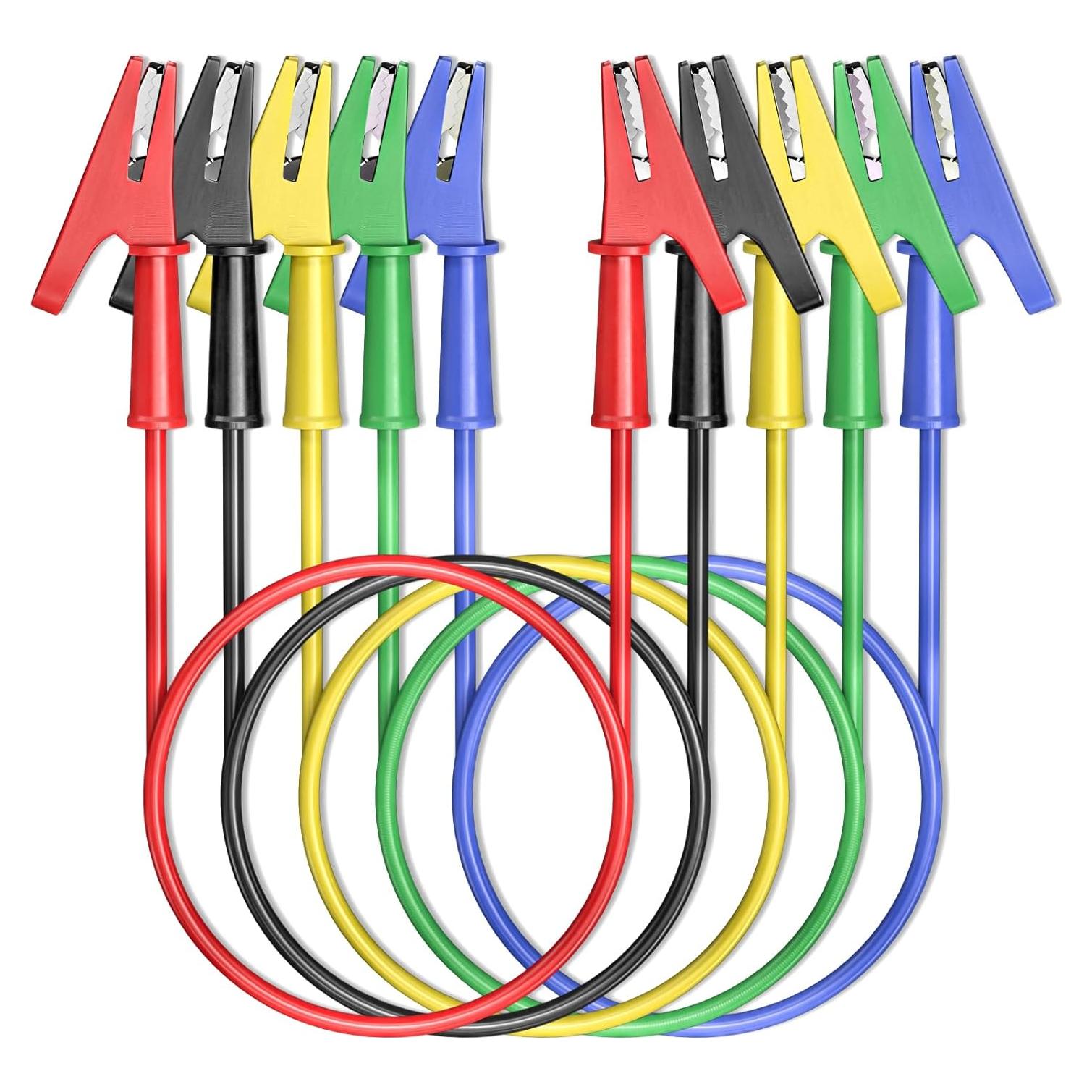Cables de Prueba Eléctrica Goupchn 0.5m con Clips Cocodrilo 5PCS