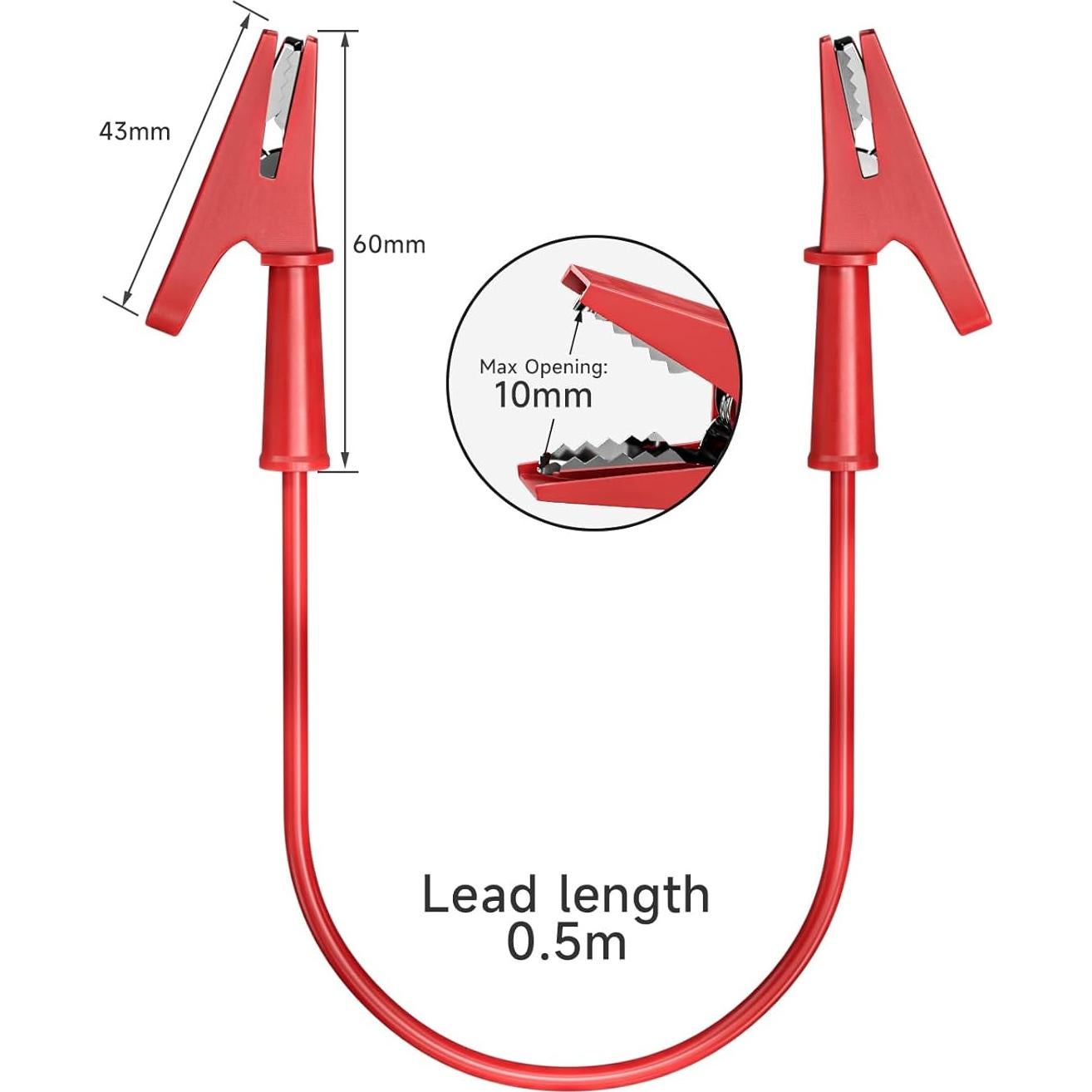 Cables de Prueba Eléctrica Goupchn 0.5m con Clips Cocodrilo 5PCS