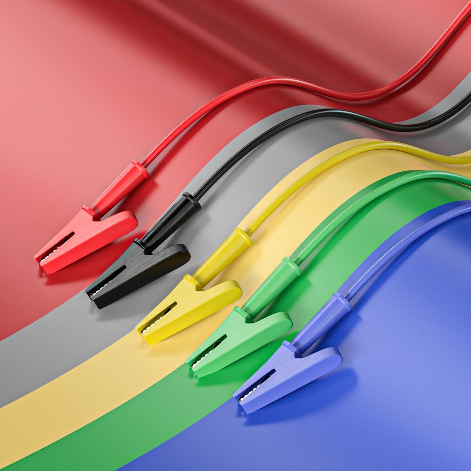 Cables de Prueba Eléctrica Goupchn 0.5m con Clips Cocodrilo 5PCS