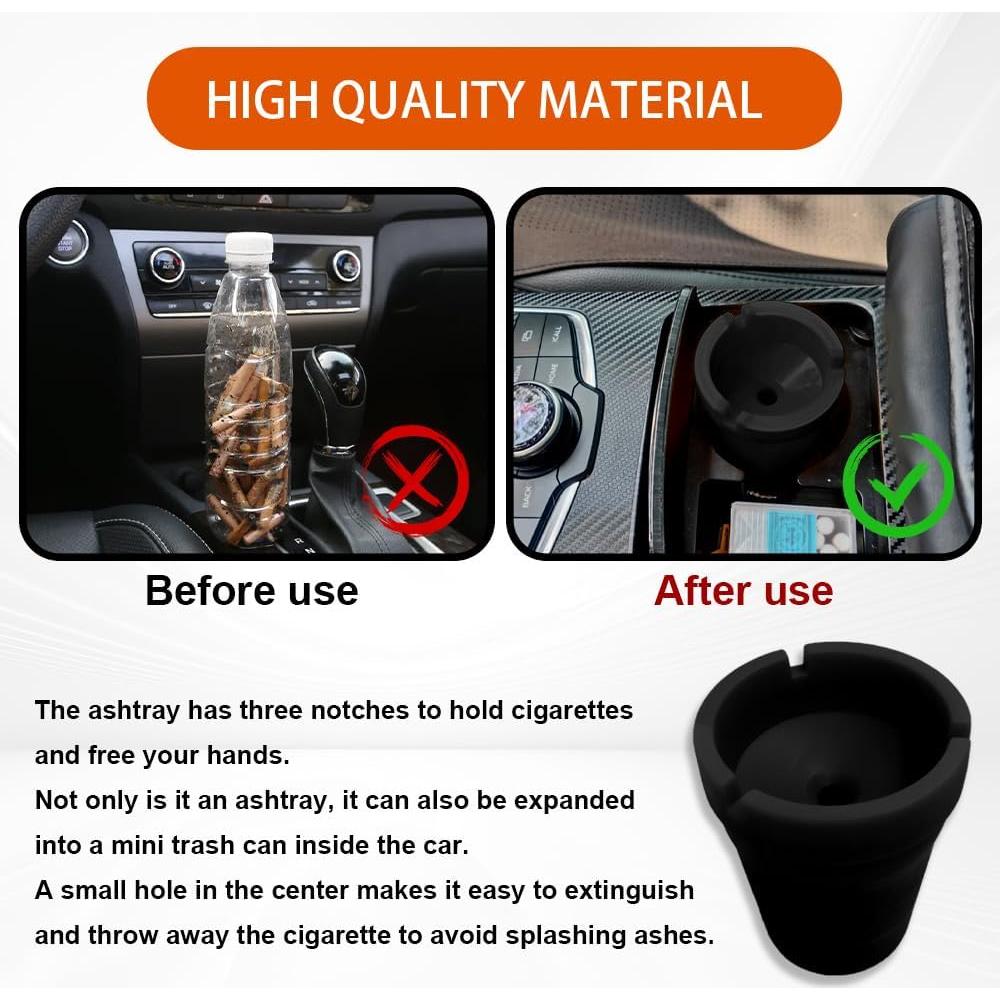 Cenicero de coche Tecledsn portátil a prueba de olores 10.6 cm