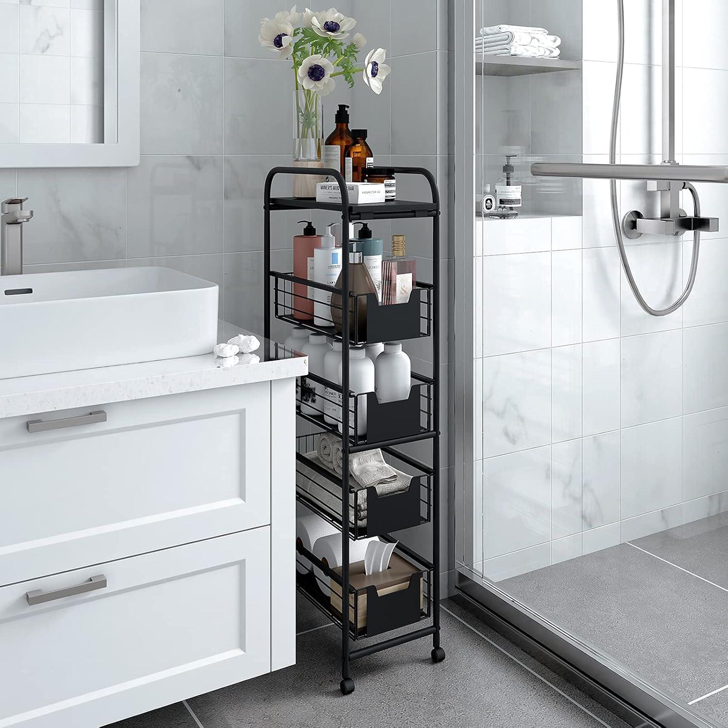 Carro Rodante Delgado WHIFEA 5 Niveles Metal Negro