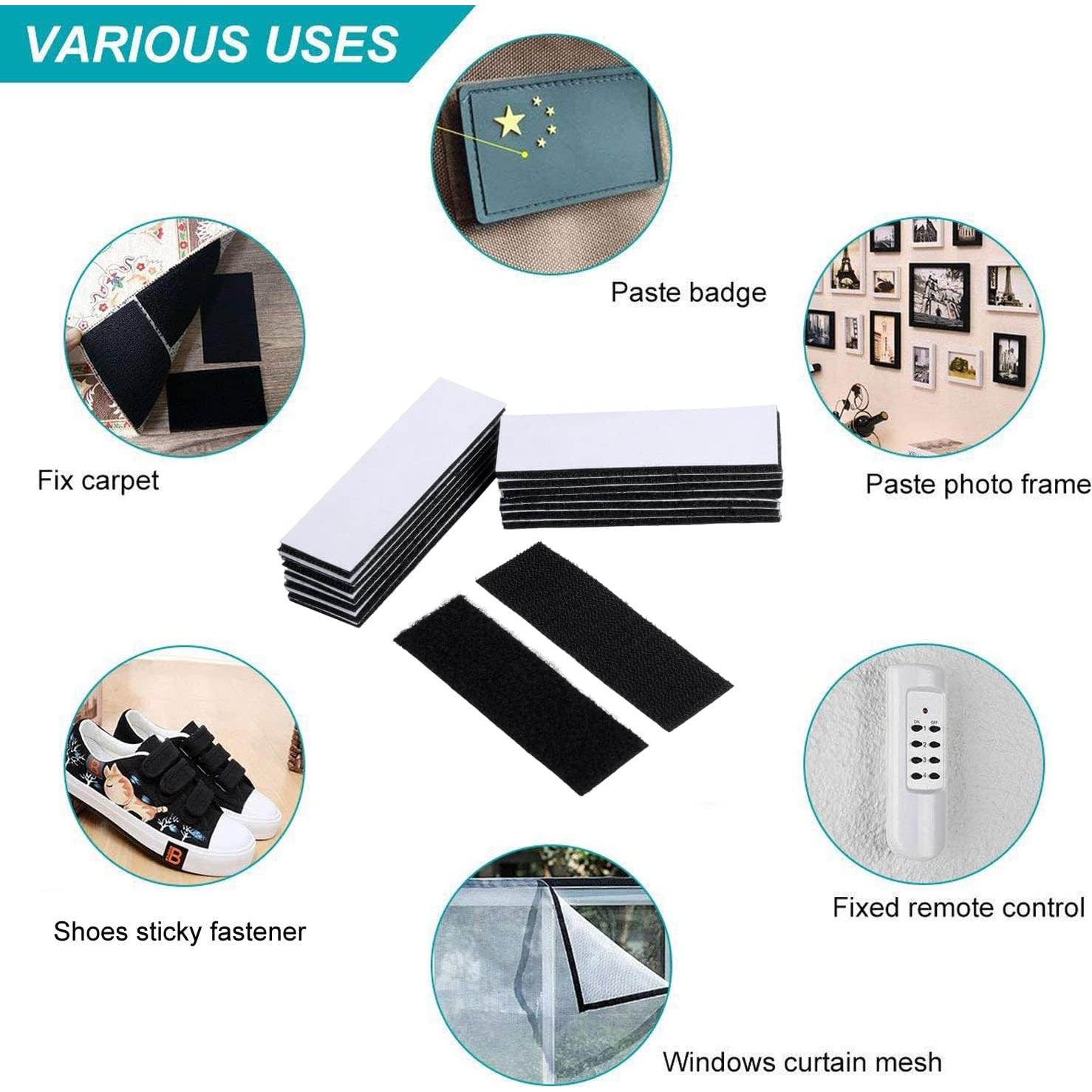 BRAVESHINE Cinta de Gancho y Bucle Adhesiva 1.2x10 cm