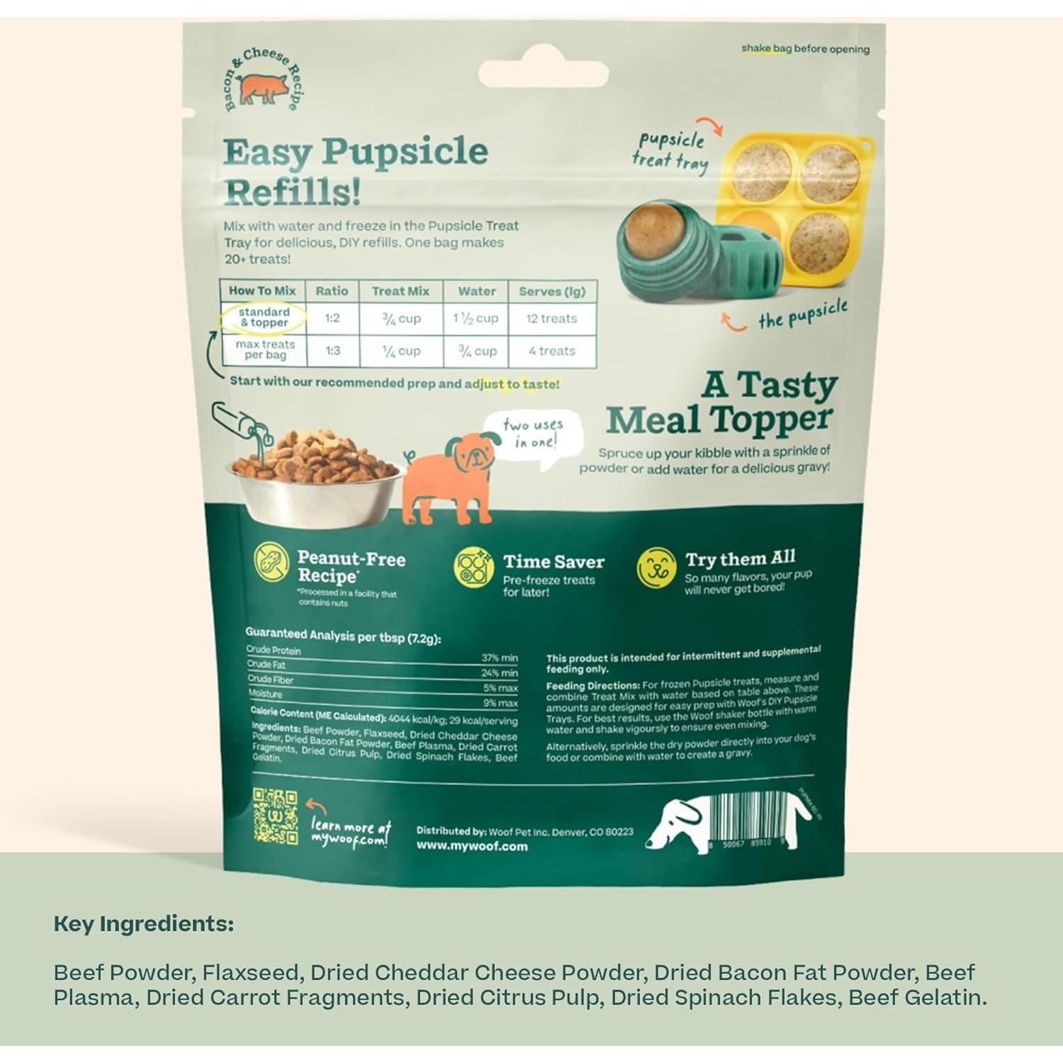 Mezcla Pupsicle WOOF Tocino y Queso - 20 Pops DIY Saludables