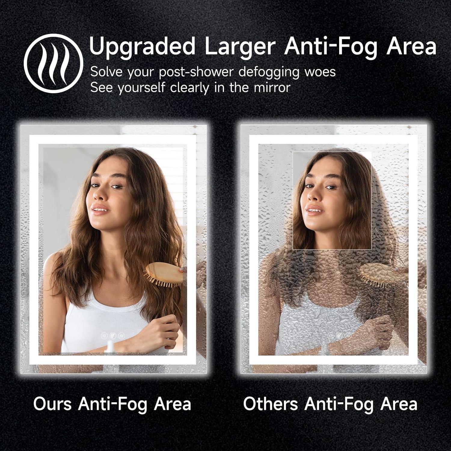 Espejo de Baño LED BALUXCA 71x50 cm con Anti-vaho y Sensor